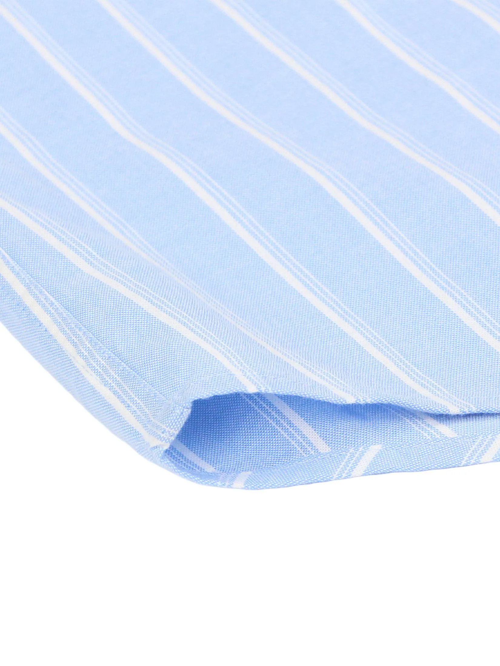 GIORDANO Men's Slim Embroidery Stretch Oxford Shirts (Classic Man) Blue x White