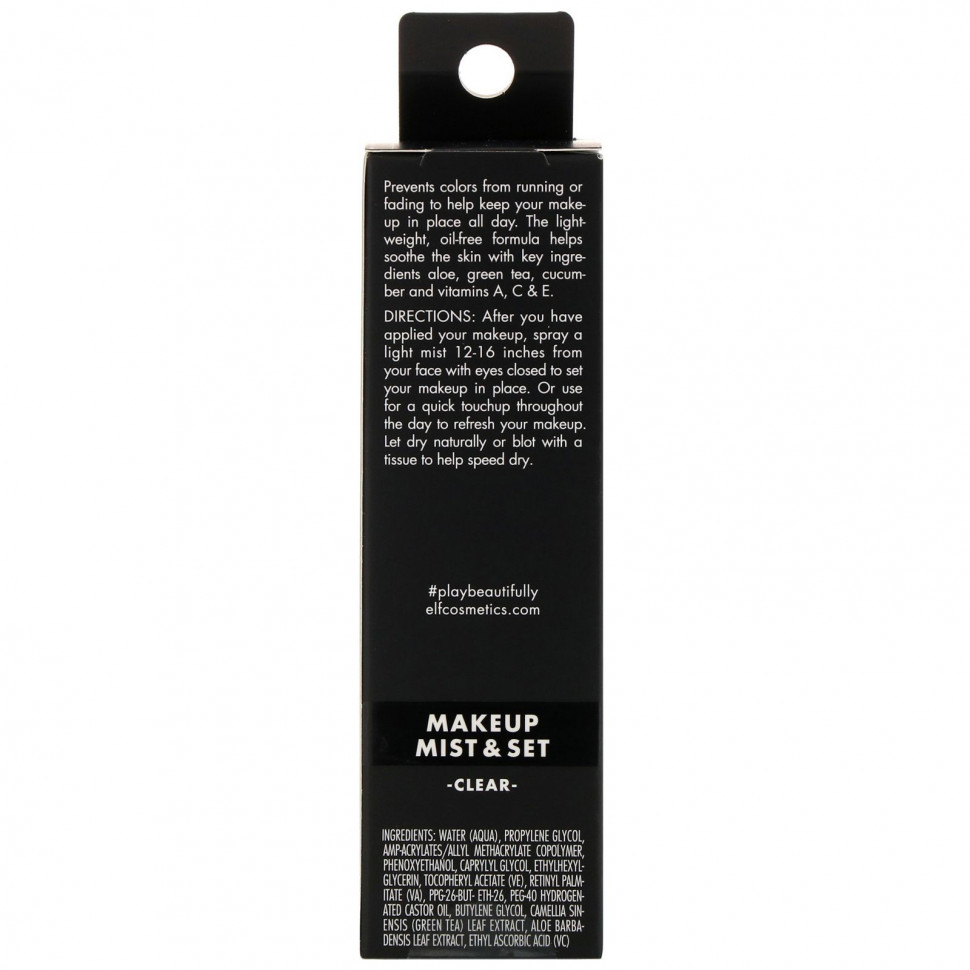 E.L.F., Makeup Mist & Set, спрей для фиксации макияжа, прозрачный, 2,02 жидкой унции (60 мл)