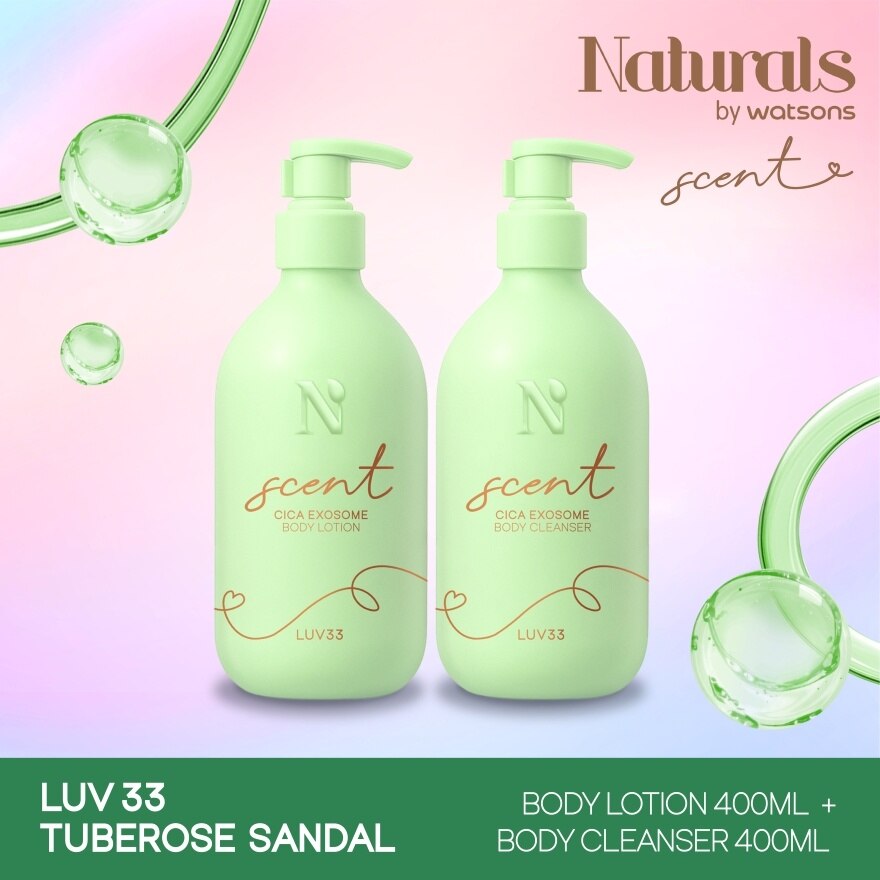 Naturals By Watsons Luv 33 Tuberose Sandalwood Body Lotion Body Cleanser Set 400ml