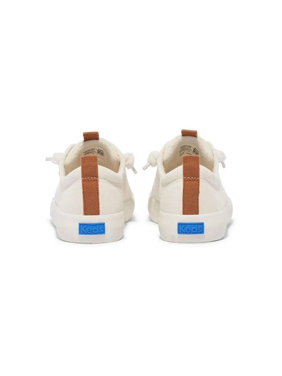 KEDS Women Kickback Toe Cap Heavy Twill White