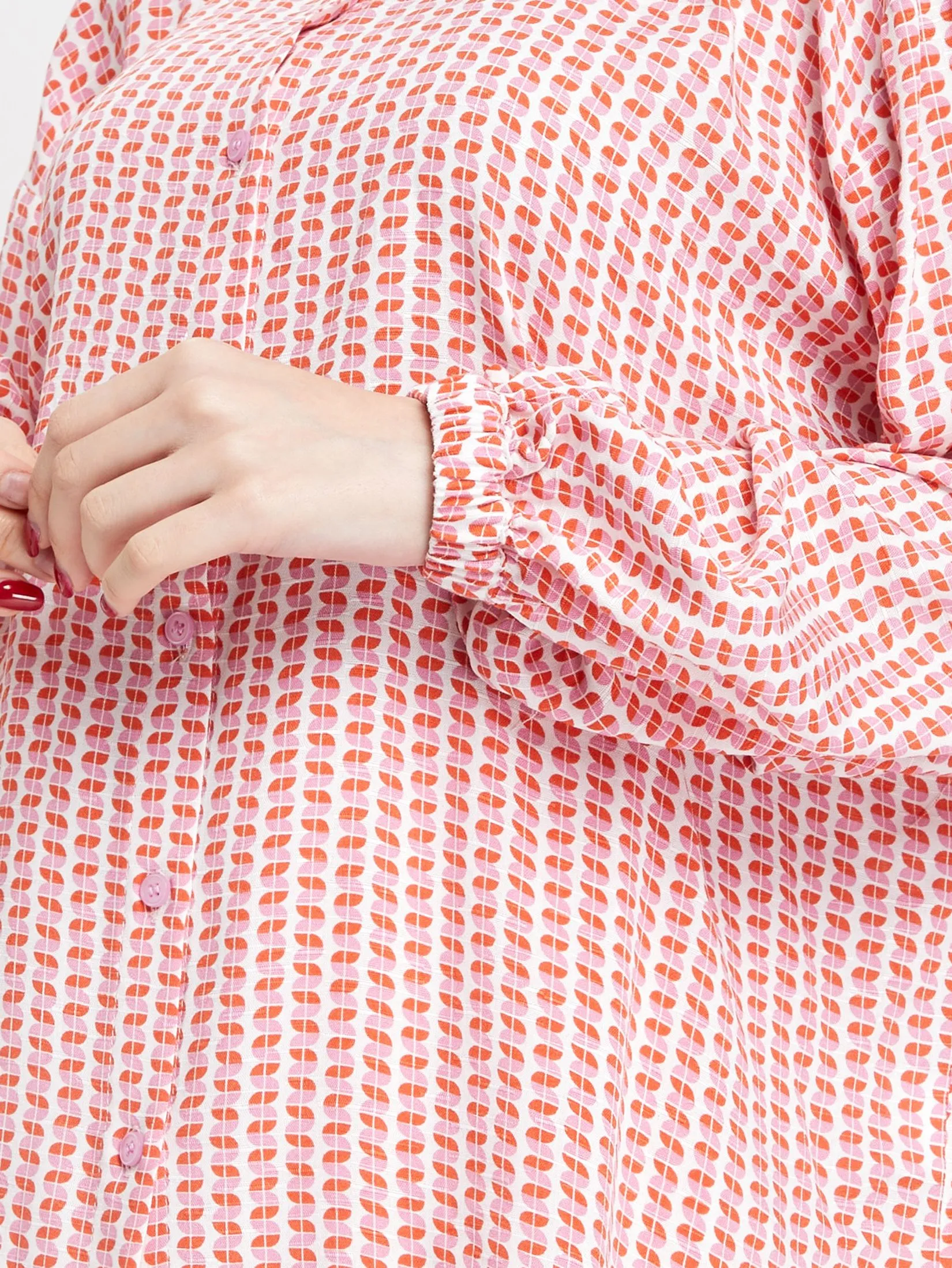 EASY PIECES Women Blouse Long Sleeves Band Collar