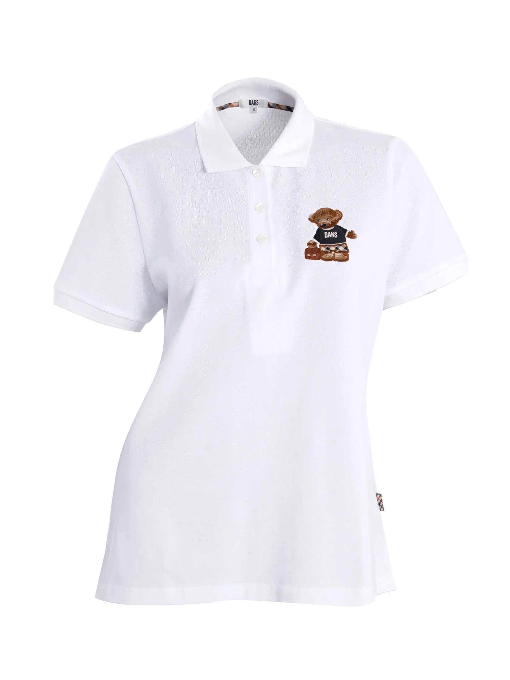 DAKS Women  Short Sleeve Polo Regular Fit White Size - L