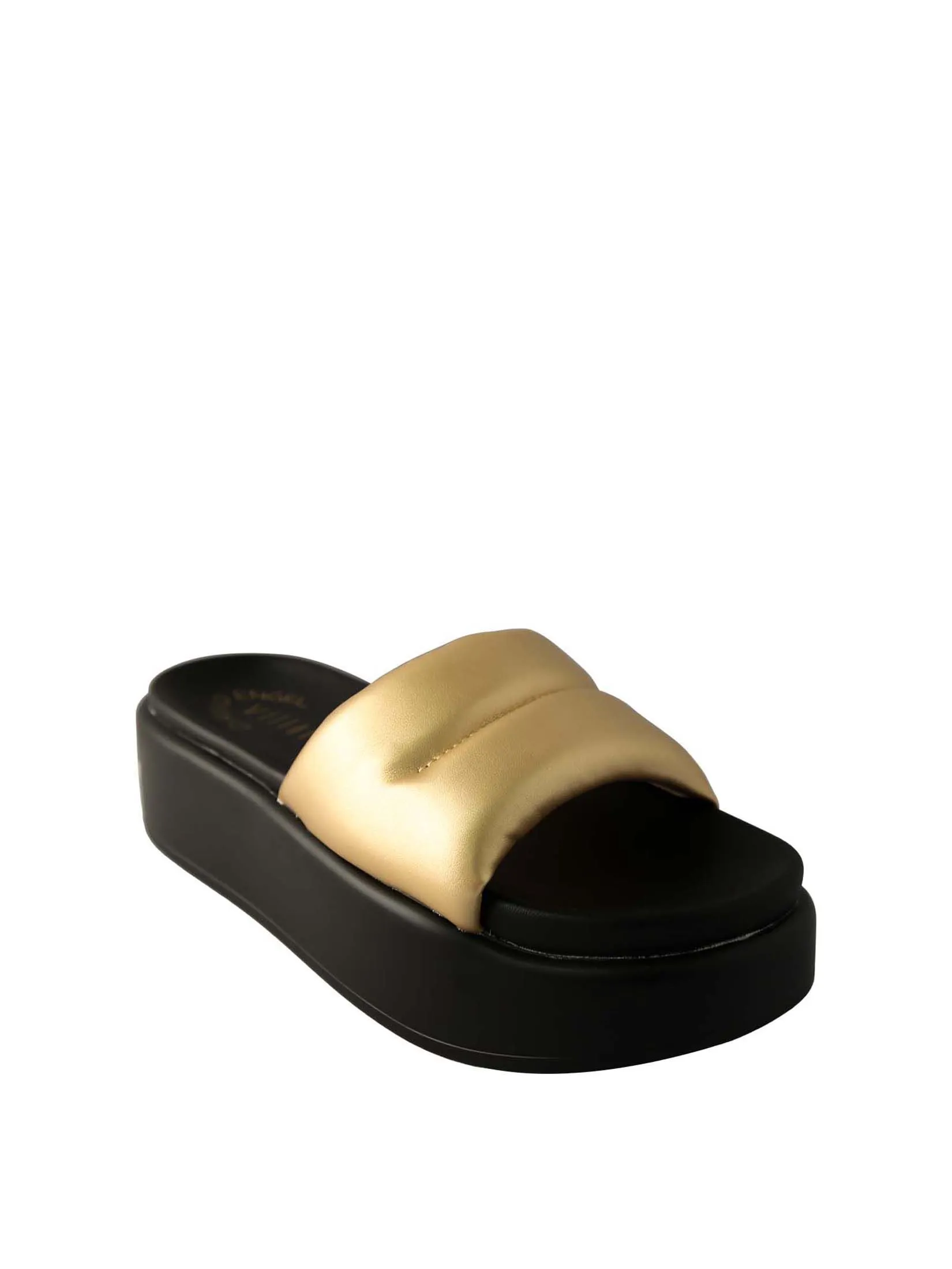 VILLAINS SF ASTRID Women's Platform Flat Sandals GOLD