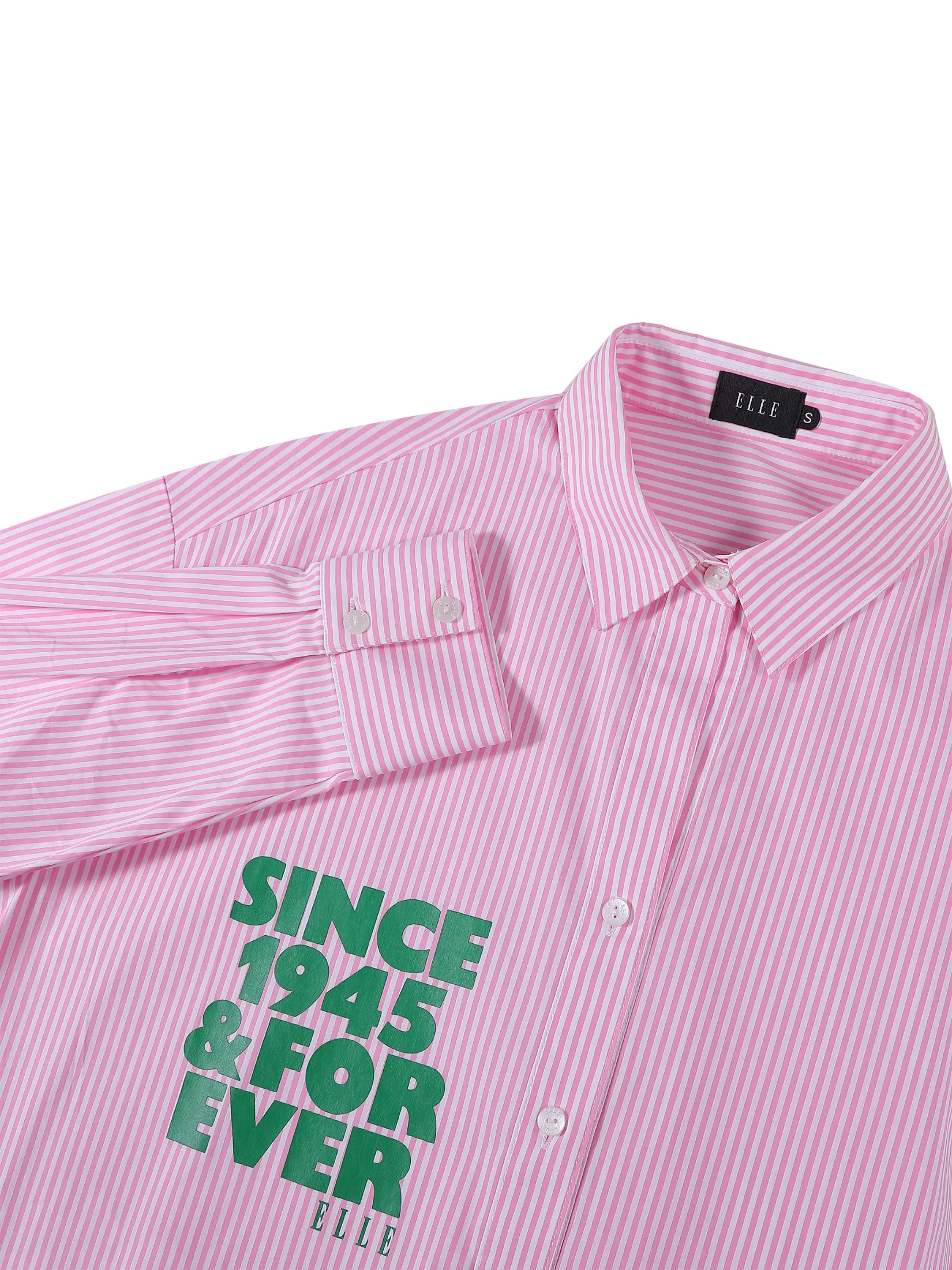 ELLE Women's Long Sleeve Oversized Graphic Shirt Model W3B394 - Pink | ELLE 80 YEARS LIMITED EDITION