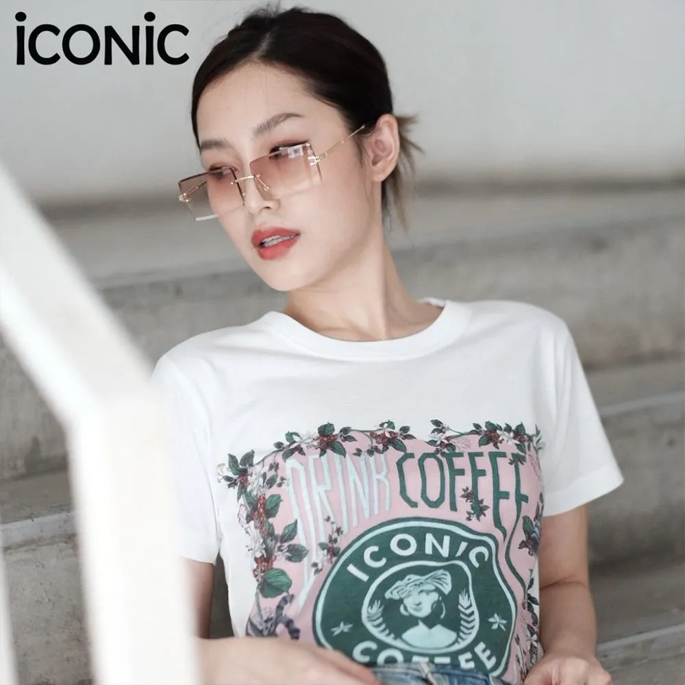 ICONIC White CAFFEINE PINK T-SHIRT Model CAFFEINEPINK5502