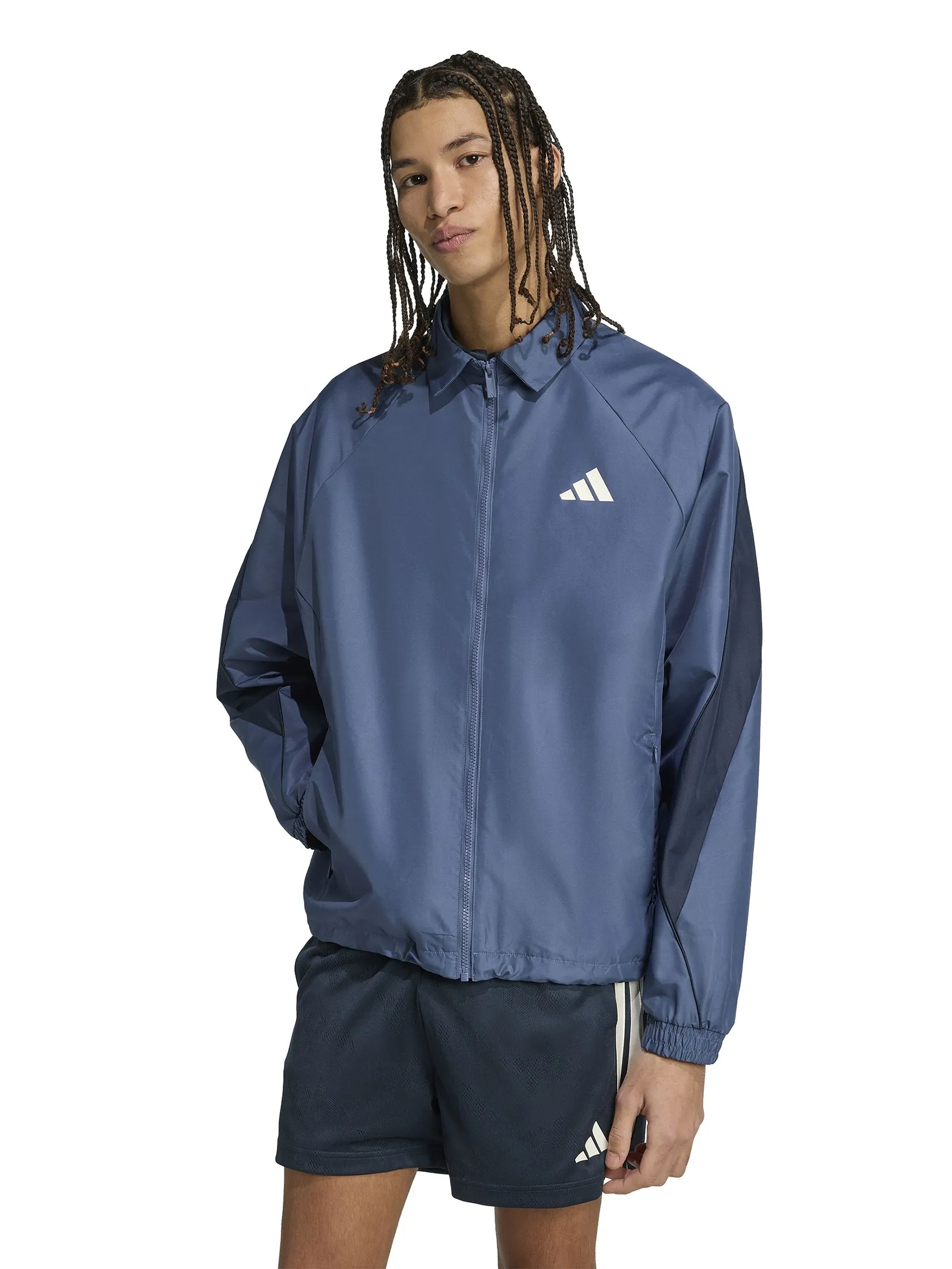 ADIDAS Men Tracktop Stadium JZ6432 Blue / Preloved Ink / Off White / Aurora Ink