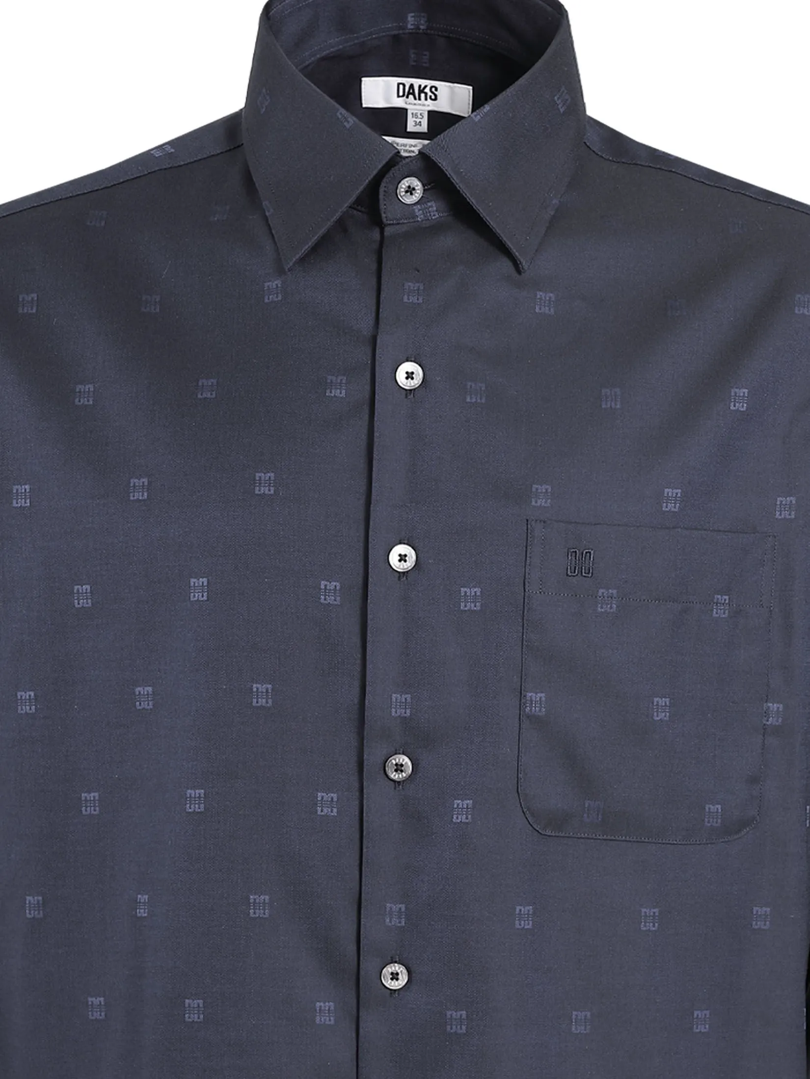 DAKS MEN Long Sleeve Shirt Smart Fit Navy