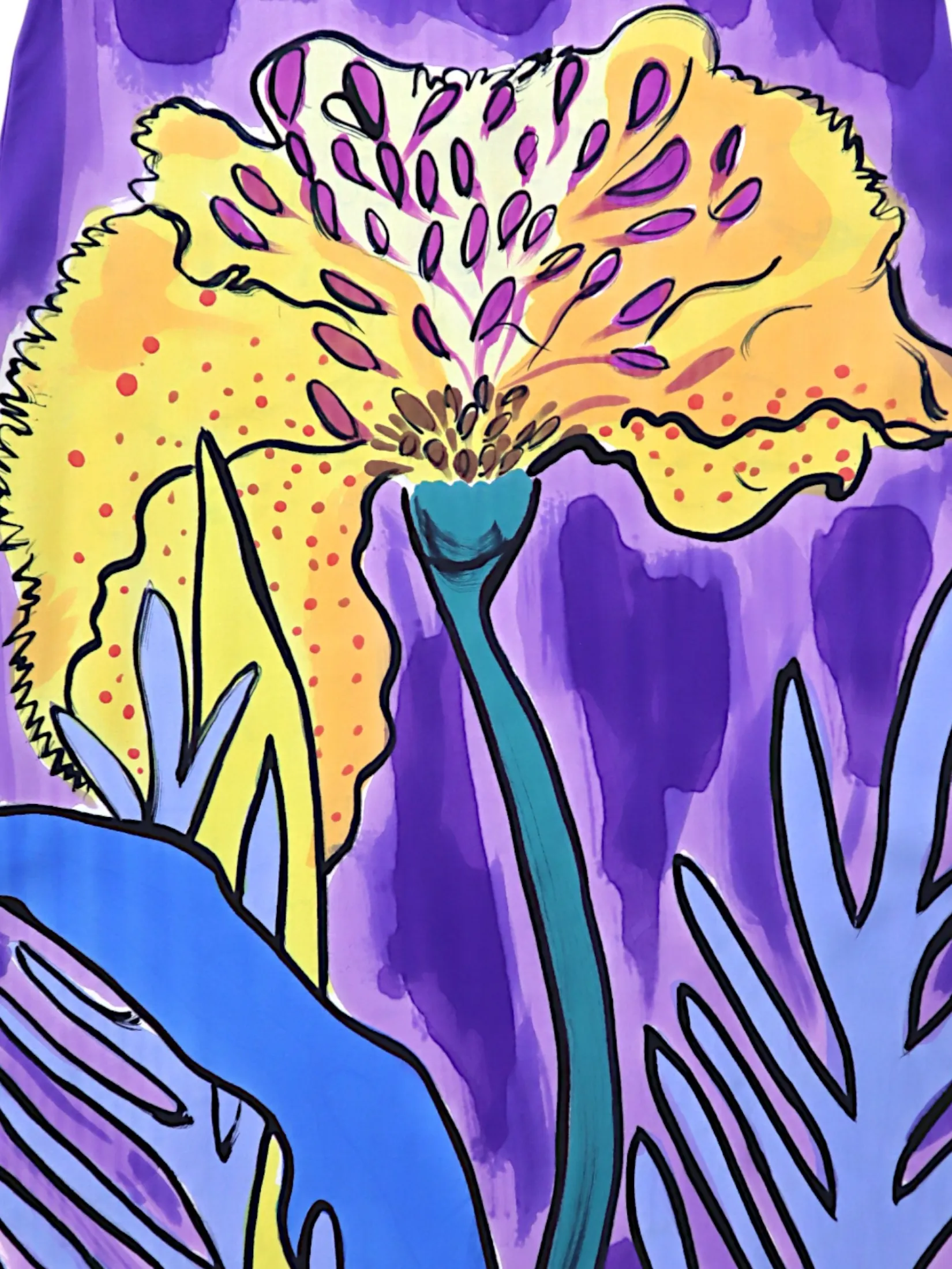 YODYOKO Woman Sleeveless Dress - Purple : Night Blooming Vanda