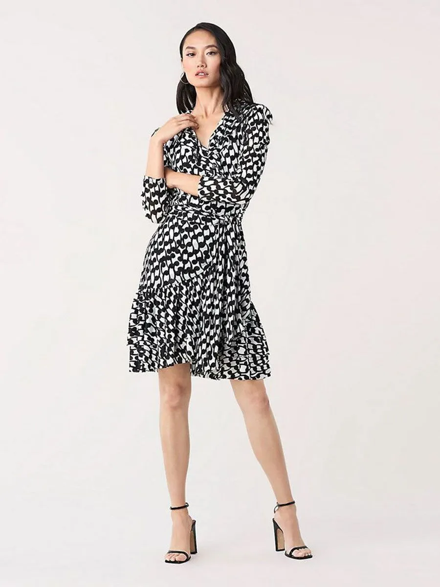 DIANE VON FURSTENBERG Women'S Dress DVF DIDI Fiddleheads Black