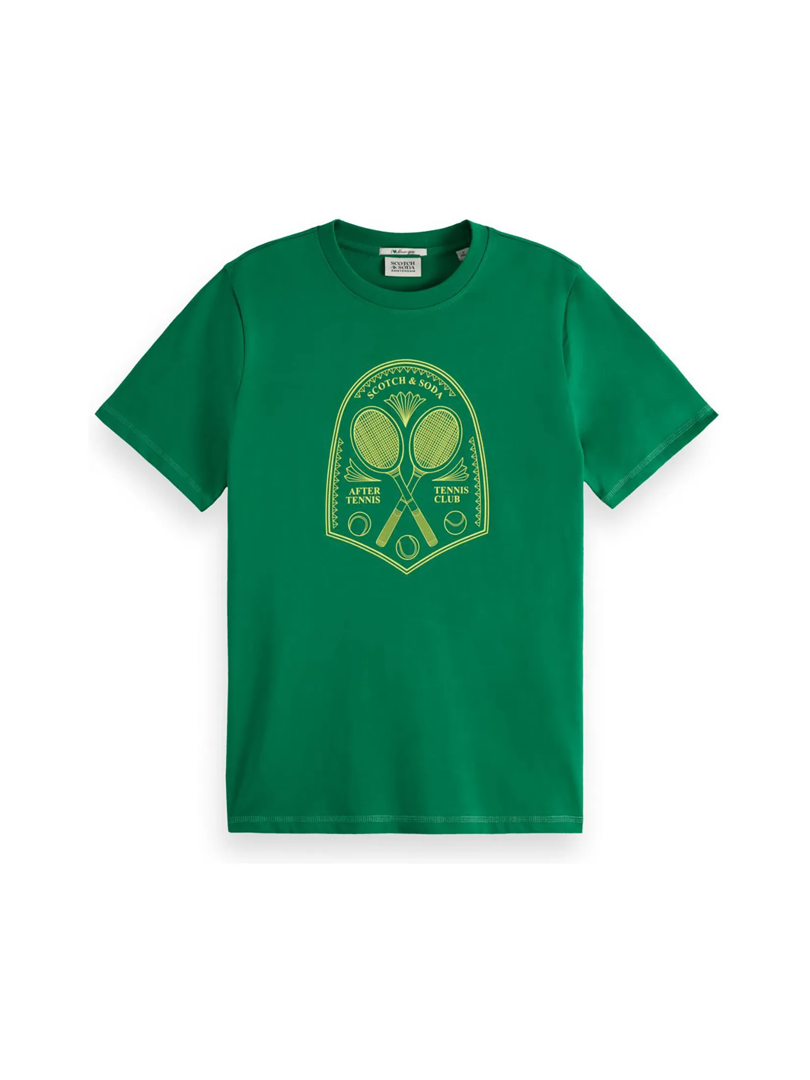 SCOTCH&SODA Women T-Shirt Tennis Artwork Regular Fit Bright Green