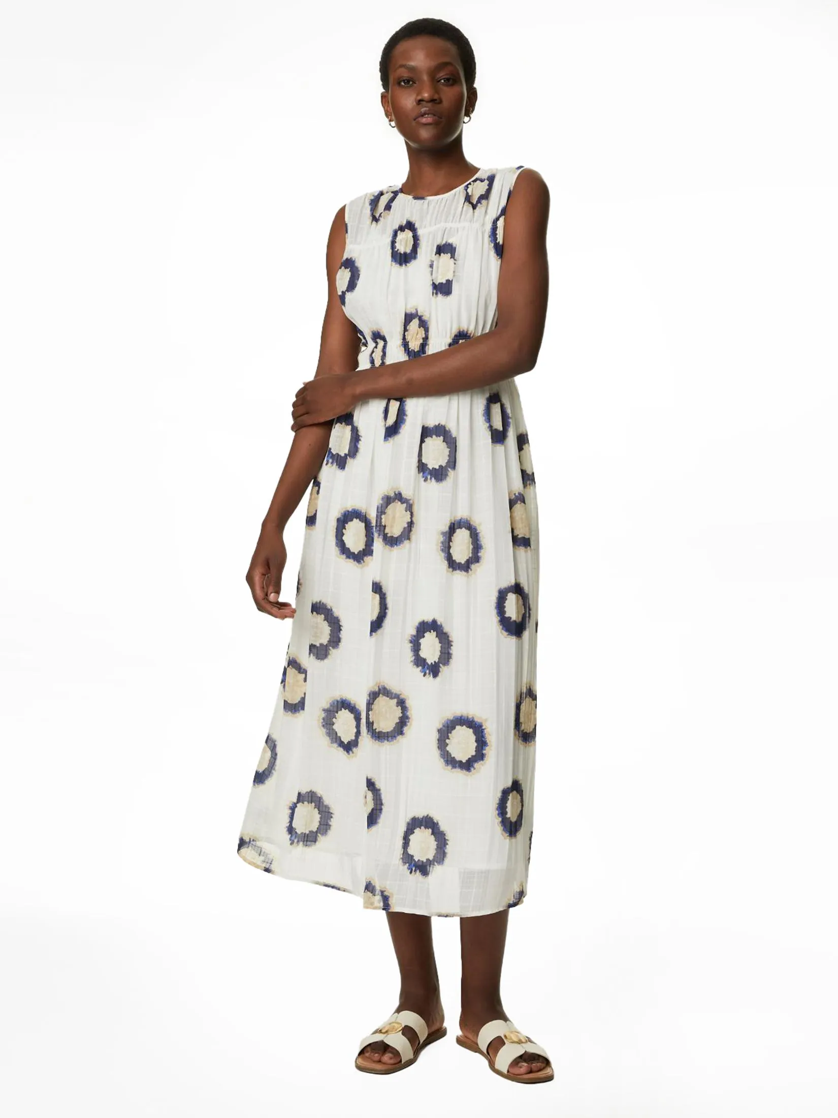 MARKS & SPENCER Women Midi Smock Dress Printed Multi