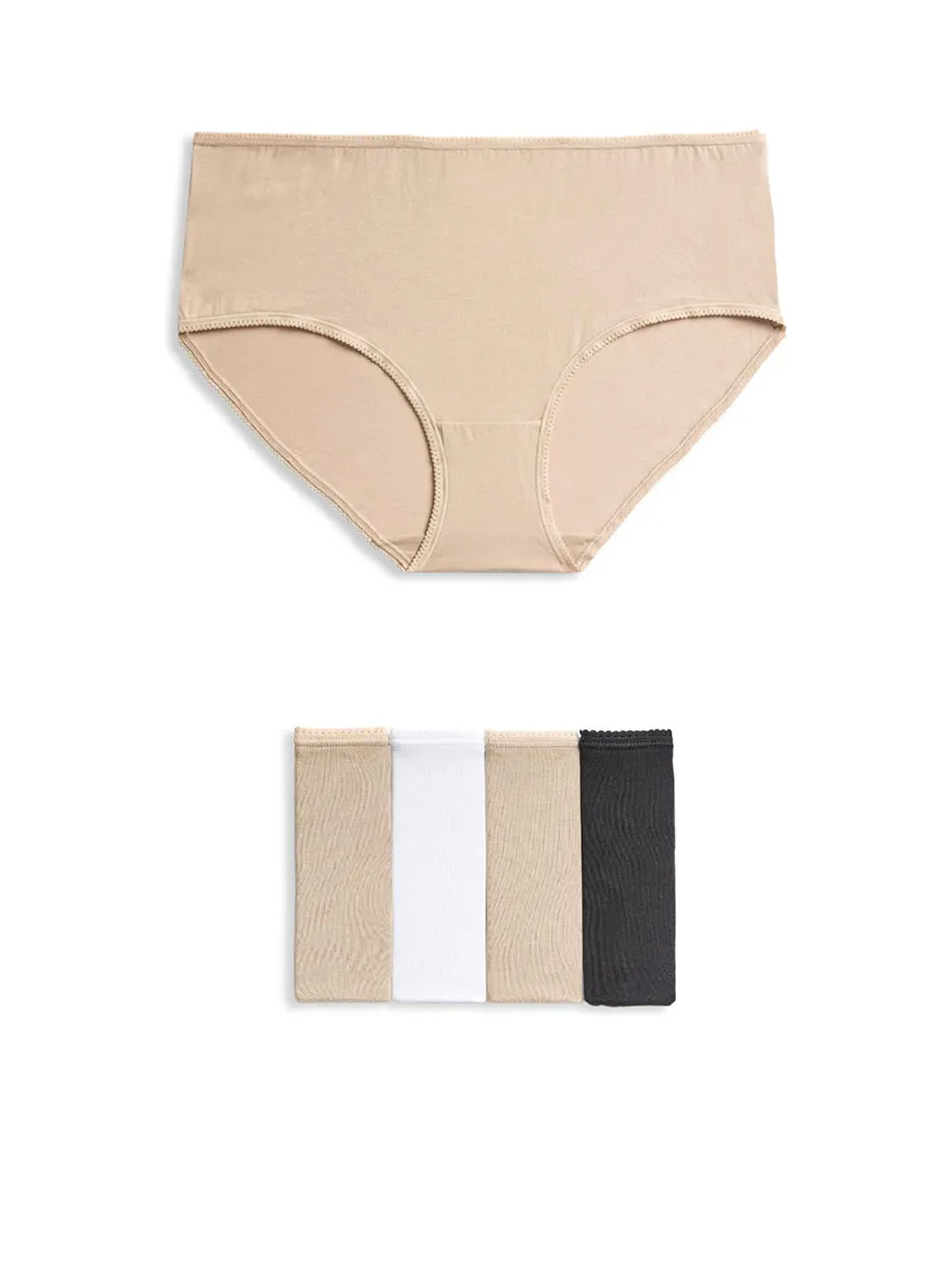 MARKS & SPENCER Women High Rise Shorts Cotton Rich 5pk Multi-Color