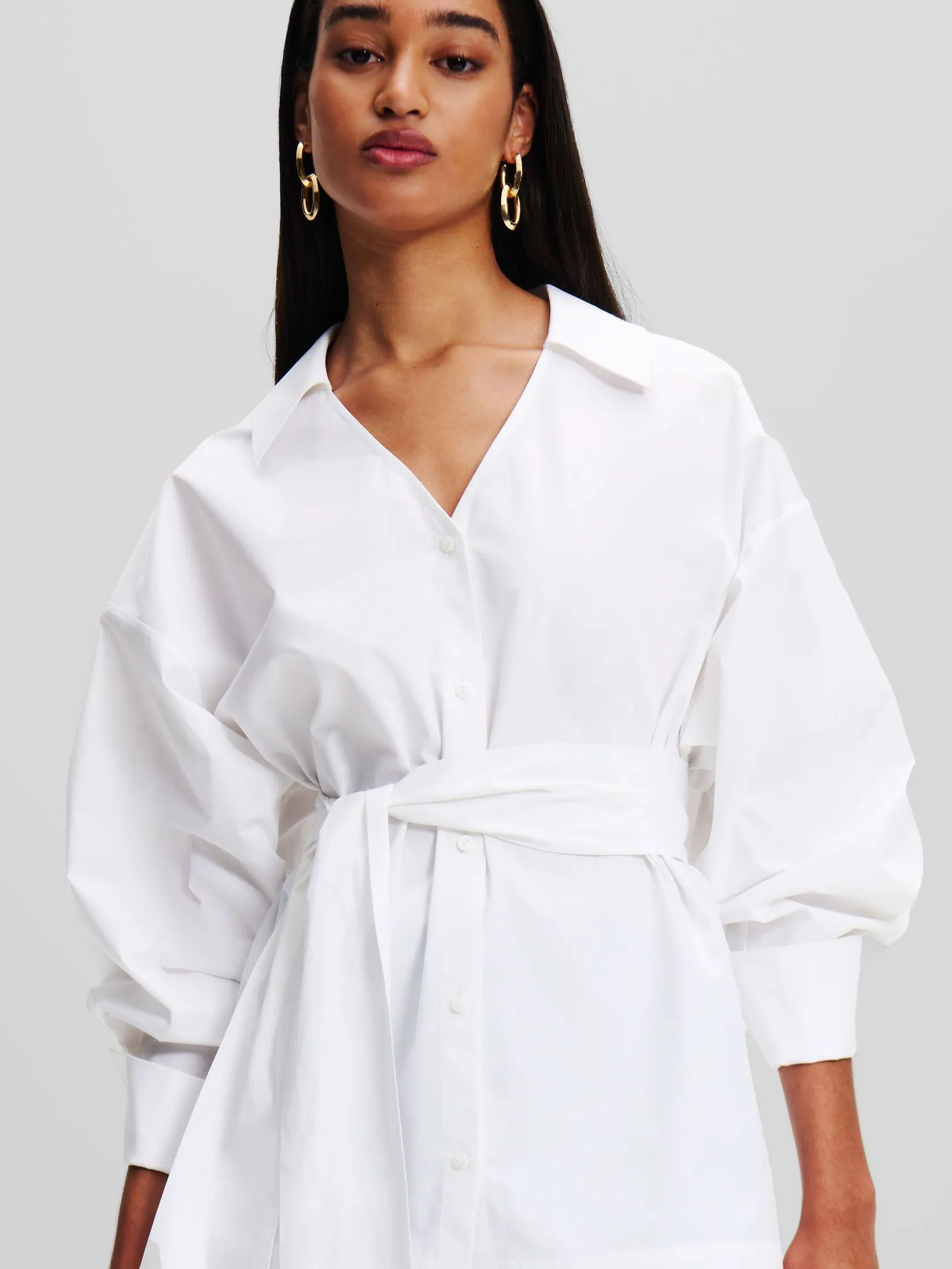 KARL LAGERFELD POPLIN FASHION SHIRT WHITE