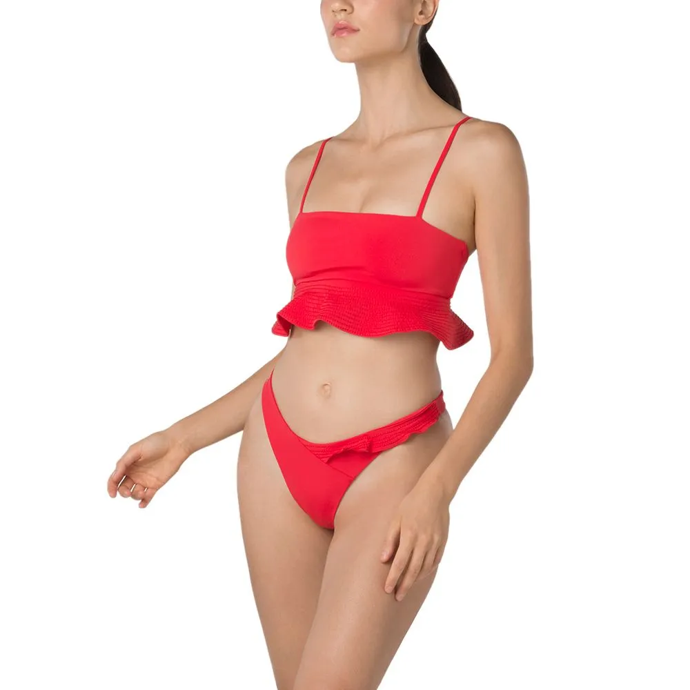 ANGELYS BALEK Red Peplum Bikini & Brazilian Bottom Women Swimsuit