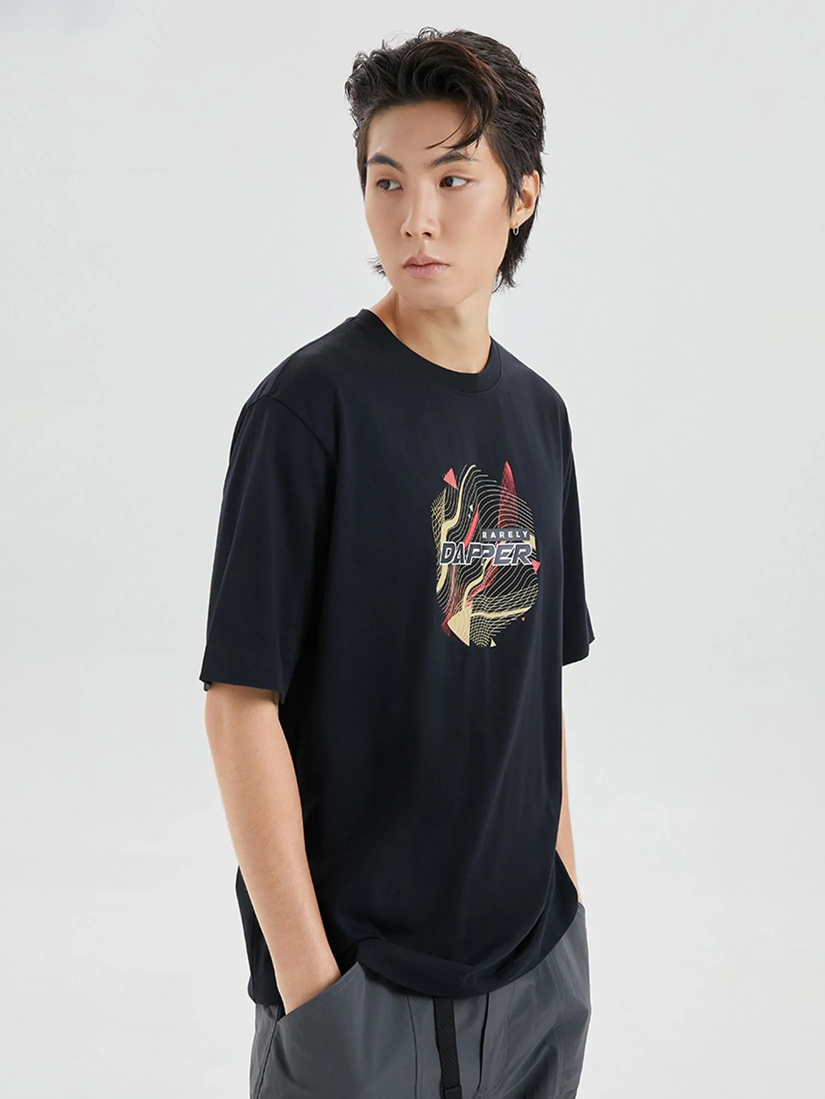 DAPPER DAPPER Dapper Rarely Print T-Shirt Black