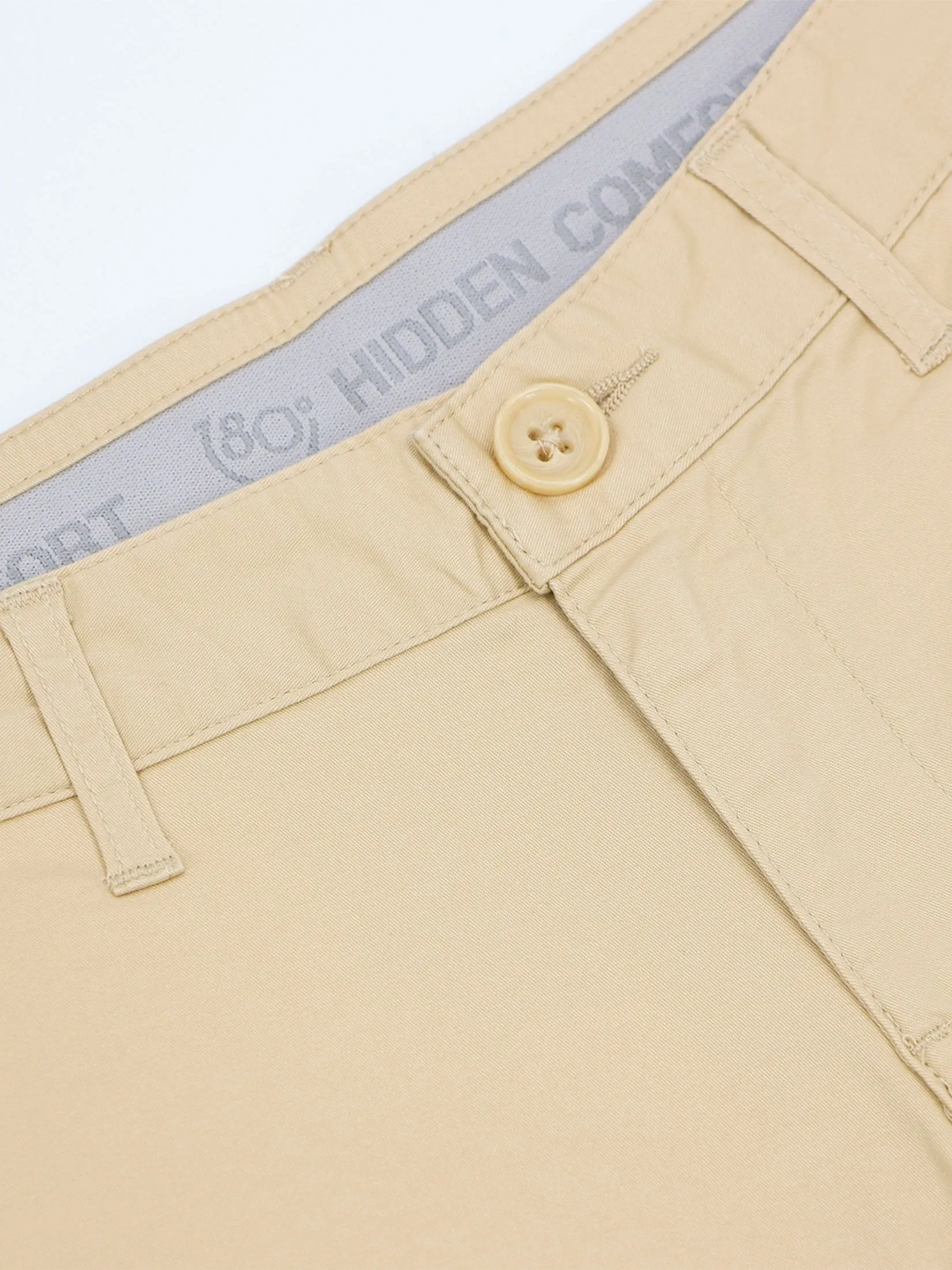 GIORDANO Women's Twill Mid-Rise Slim Fit Pocket Shorts (180 Elastic Waistband) Wood fragrance khaki