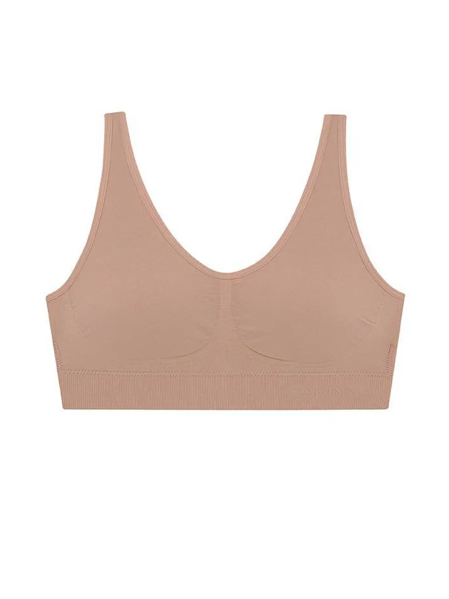 SABINA [Online Exclusive]  Habpy lady Wireless Bra - Tan