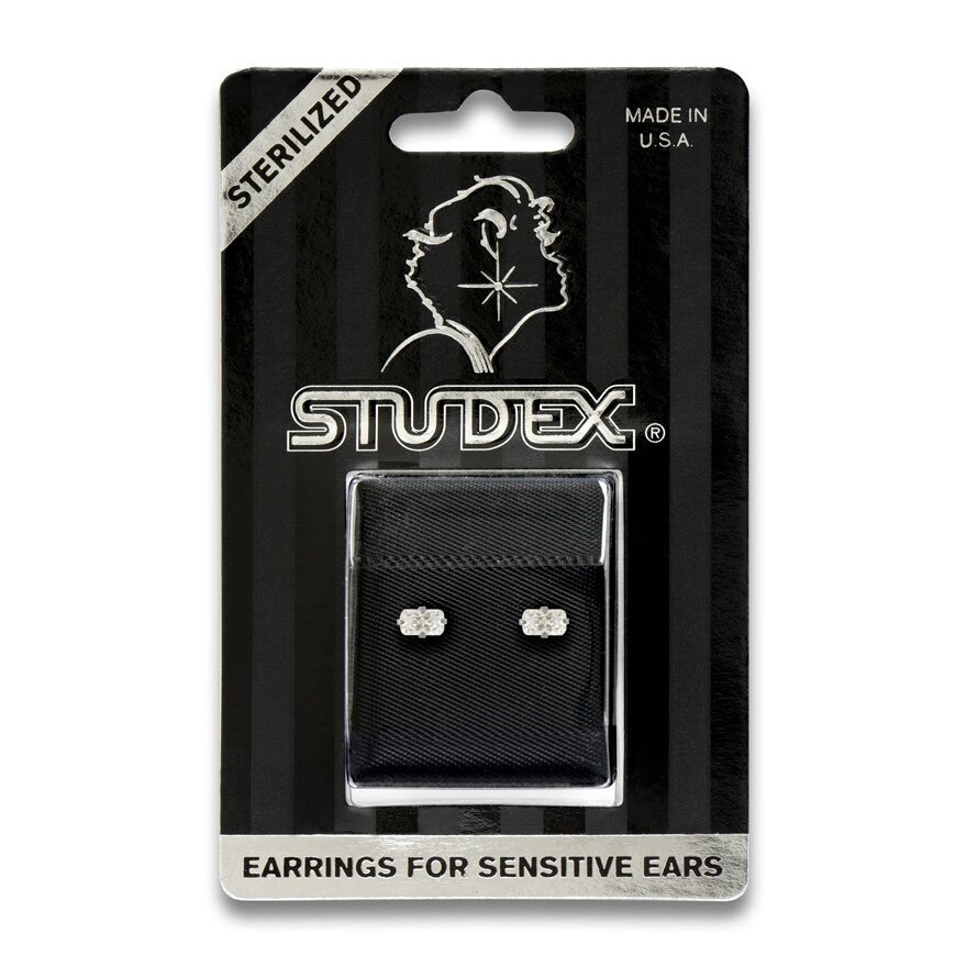 Studex Sensitive Sterilized For Sensitive Ear Stainless 5x3mm Cubic Zirconia