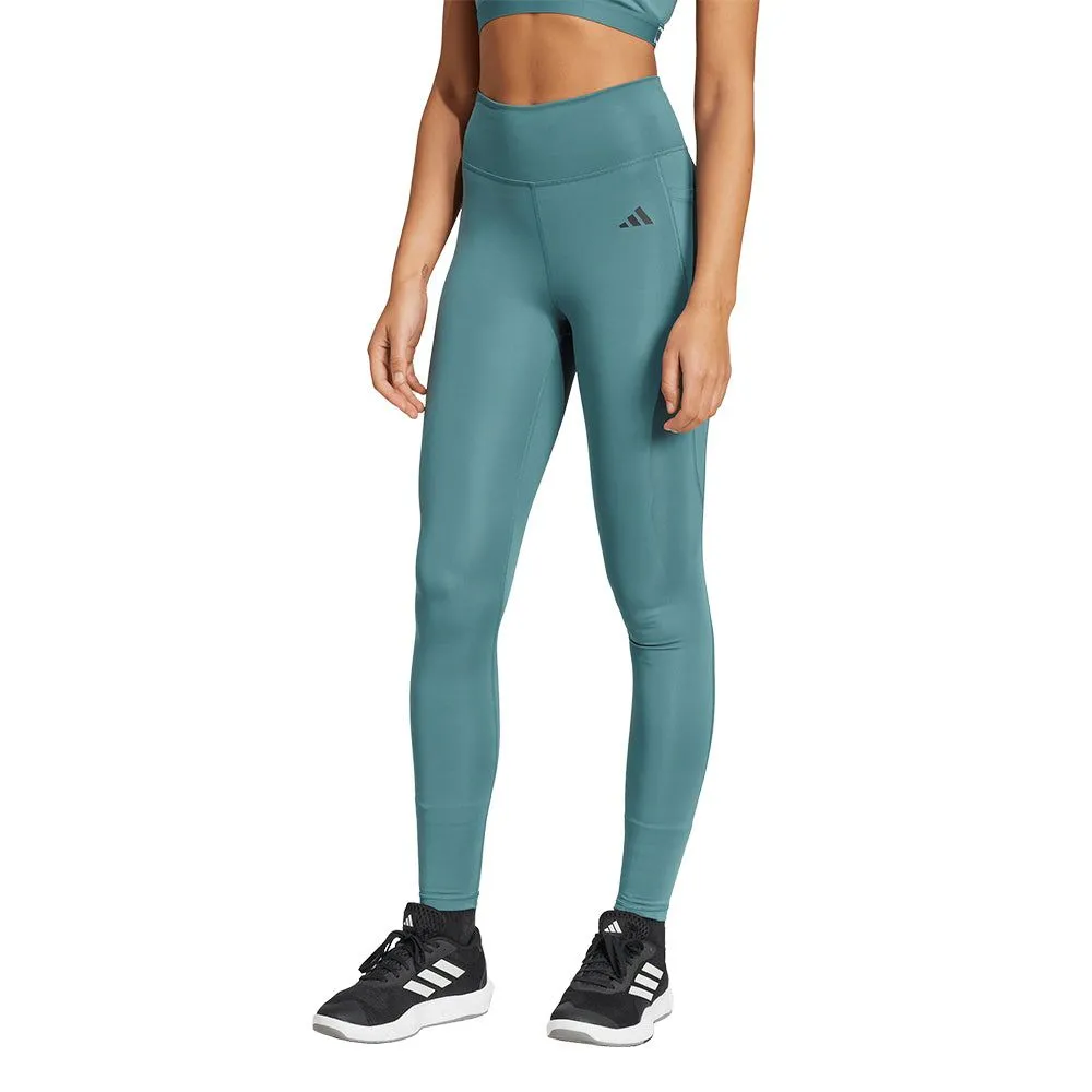 ADIDAS Women Training Leggings Optime Essentials Stash Pocket Full-Length Blue - AD001AP227EMTH