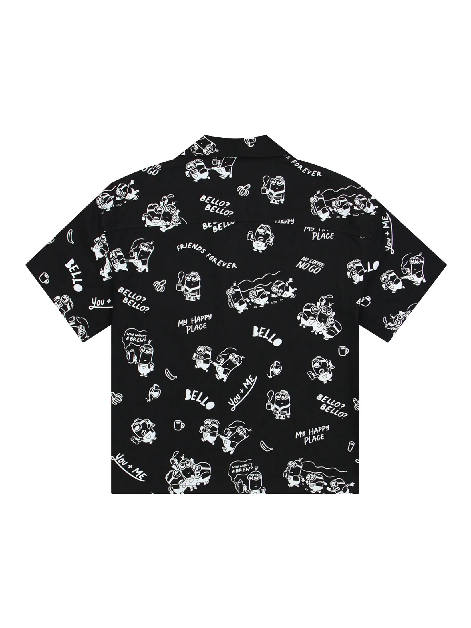 GIORDANO Men's Relax Oxford Shirt (Minions) Black