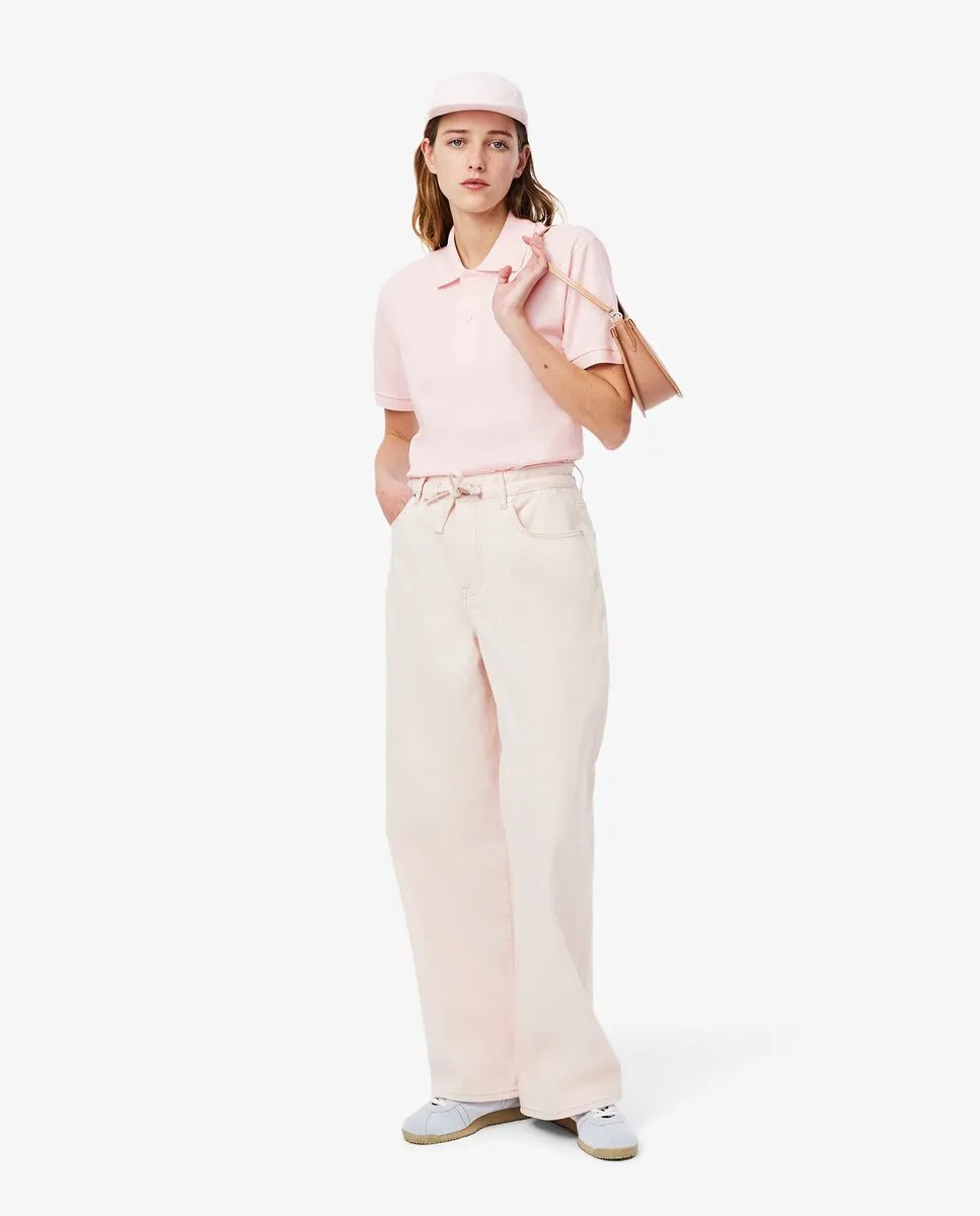 LACOSTE Classic Fit Signature Print L.12.12 Polo Shirt Pink