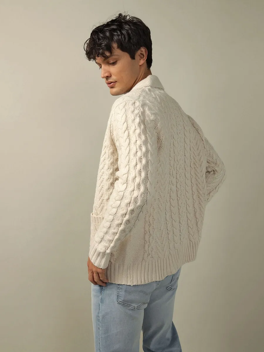 AMERICAN EAGLE MEN 1801 LS BTTN UP MOCK NECK POLO 207 TAN