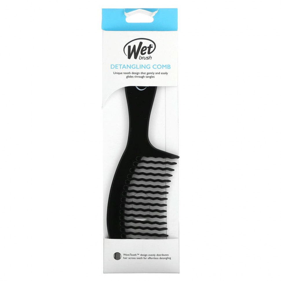Wet Brush, Расческа для распутывания волос, черный, 1 гребешок