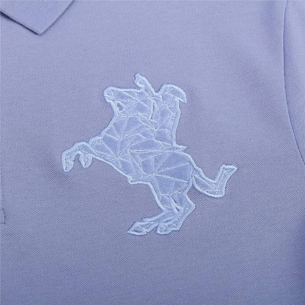 GIORDANO Purple Men's Pique Slim Fit Embroidery Napoleon Polo 01013210