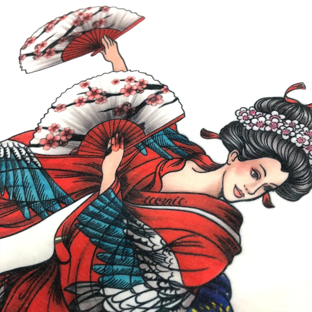 ICONIC White RED FAN DIGITAL MAIKO DANE T-SHIRT Model MaikoRedFan5362