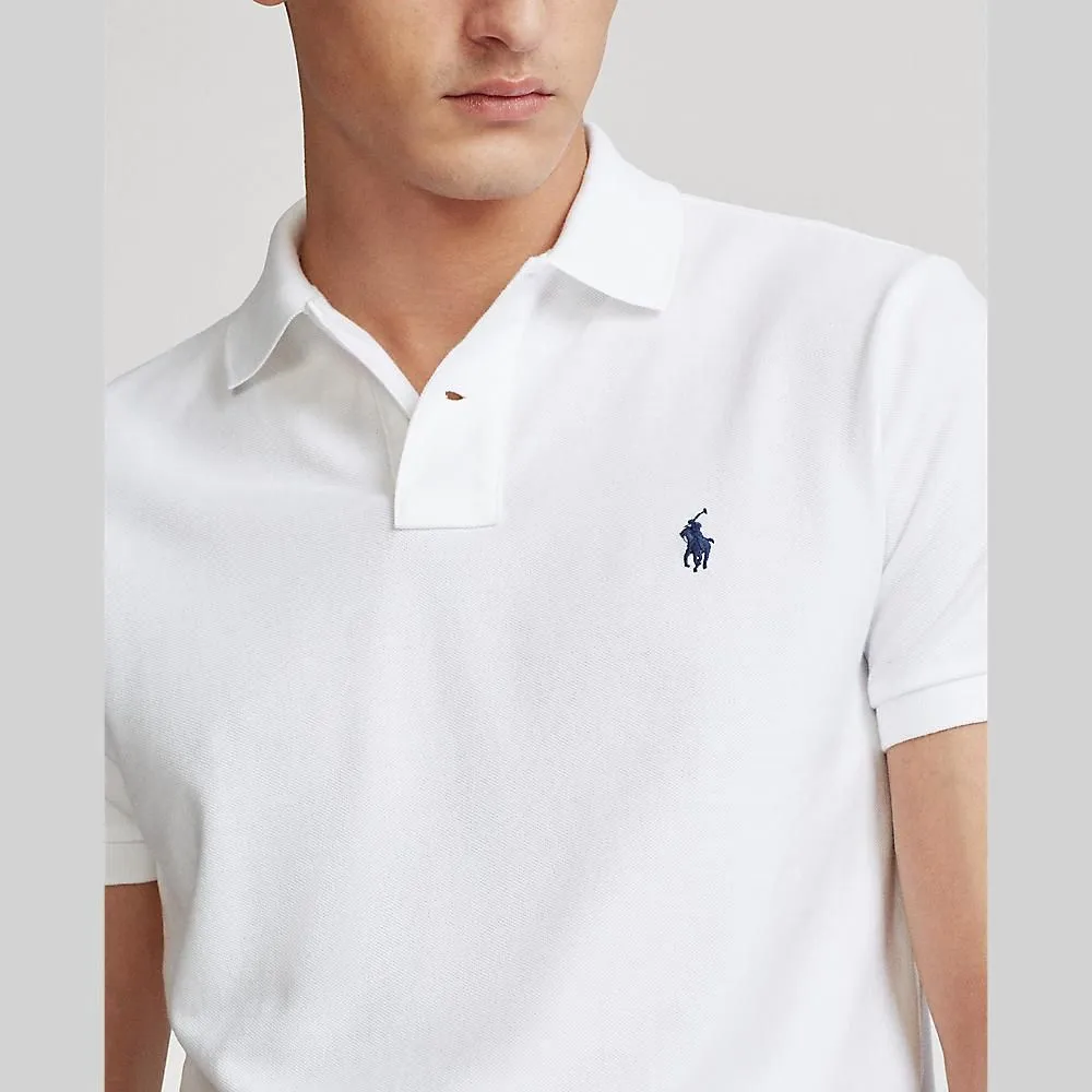 POLO RALPH LAUREN POLO-Custom Slim Fit Mesh Polo Shirt MNPOKNI1N820078 100 WHITE