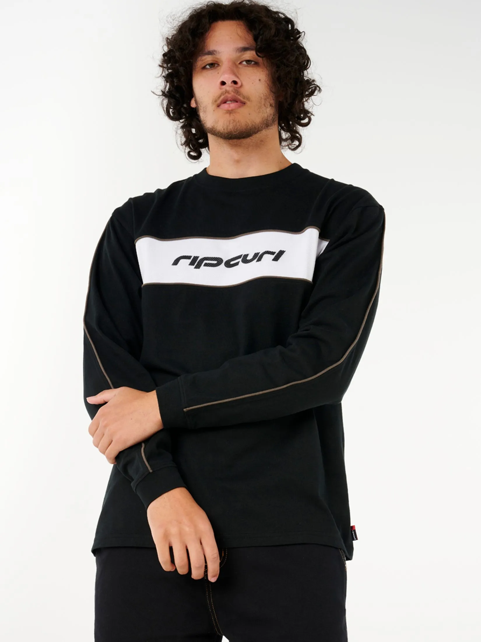 RIP CURL Men T-Shirt Archive L/S Black
