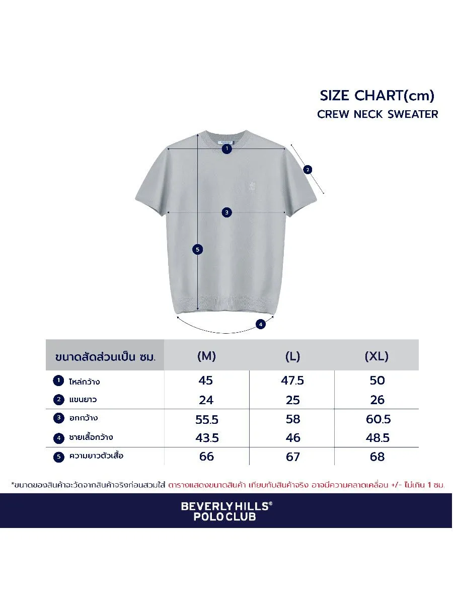 BEVERLY HILLS POLO CLUB Grey CREW NECK SWEATER MEN