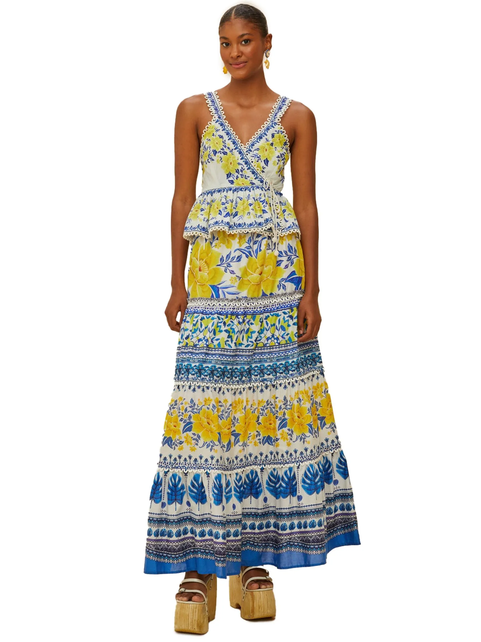 FARM RIO Women Maxi Skirt Zuli Low Rise Off White Size - S