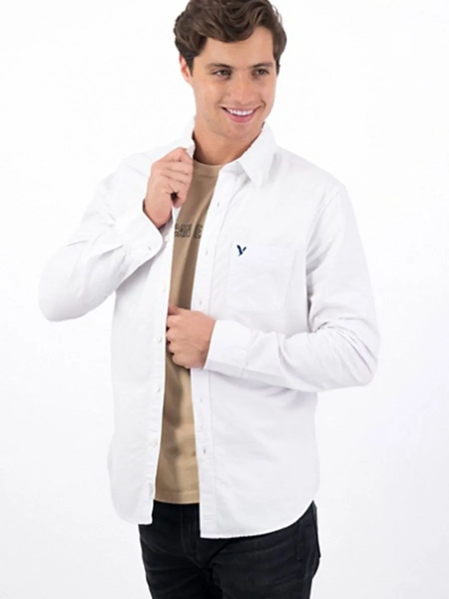 AMERICAN EAGLE Shirt Solid Oxford W Eagle 5153 Solid Oxford 100 White
