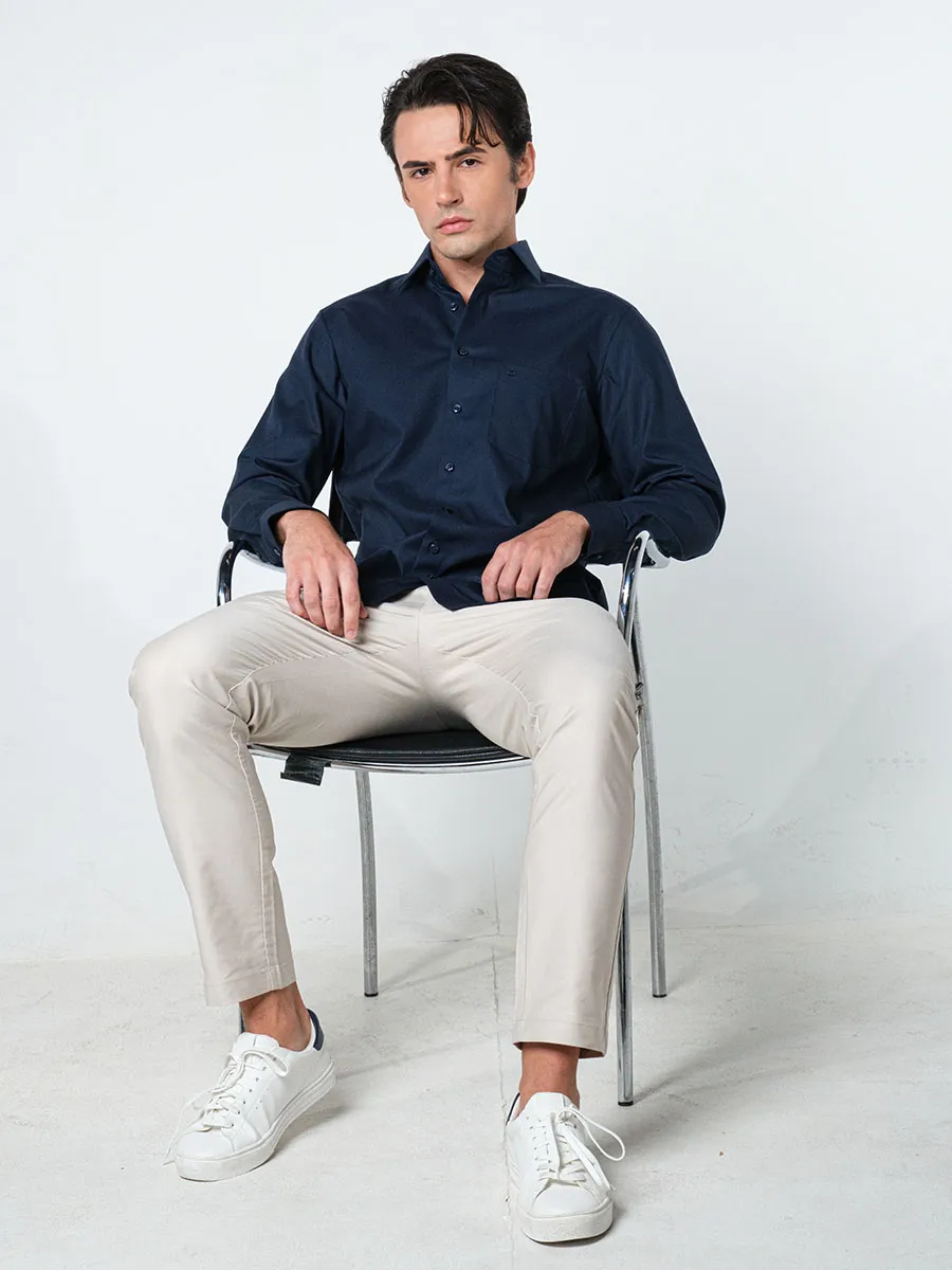 OLYMP MEN SHIRT LONG SLEEVES MODERN FIT NAVY BLUE