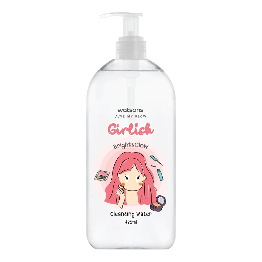 Watsons Girlish Bright  Glow Cleansing Water 485ml. - Colorless