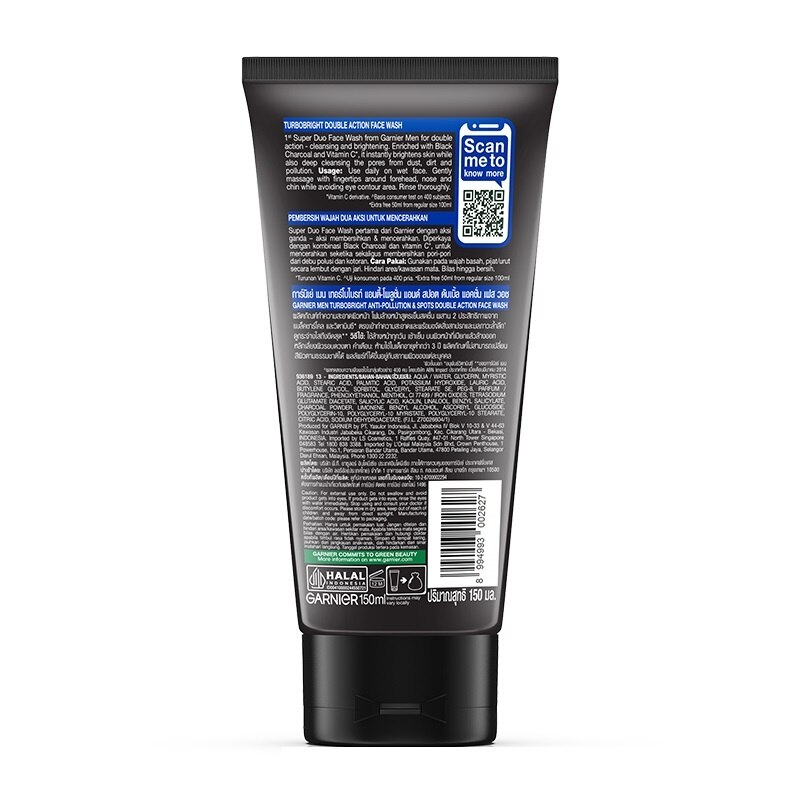 Garnier Men Powerbright Super Duo Foam 150 Ml.