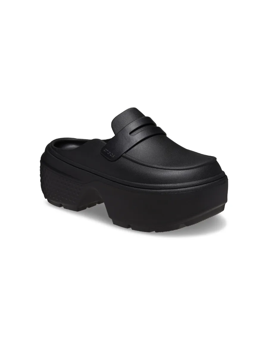 CROCS UNISEX STOMP LOAFER CLOG - BLACK/BLACK