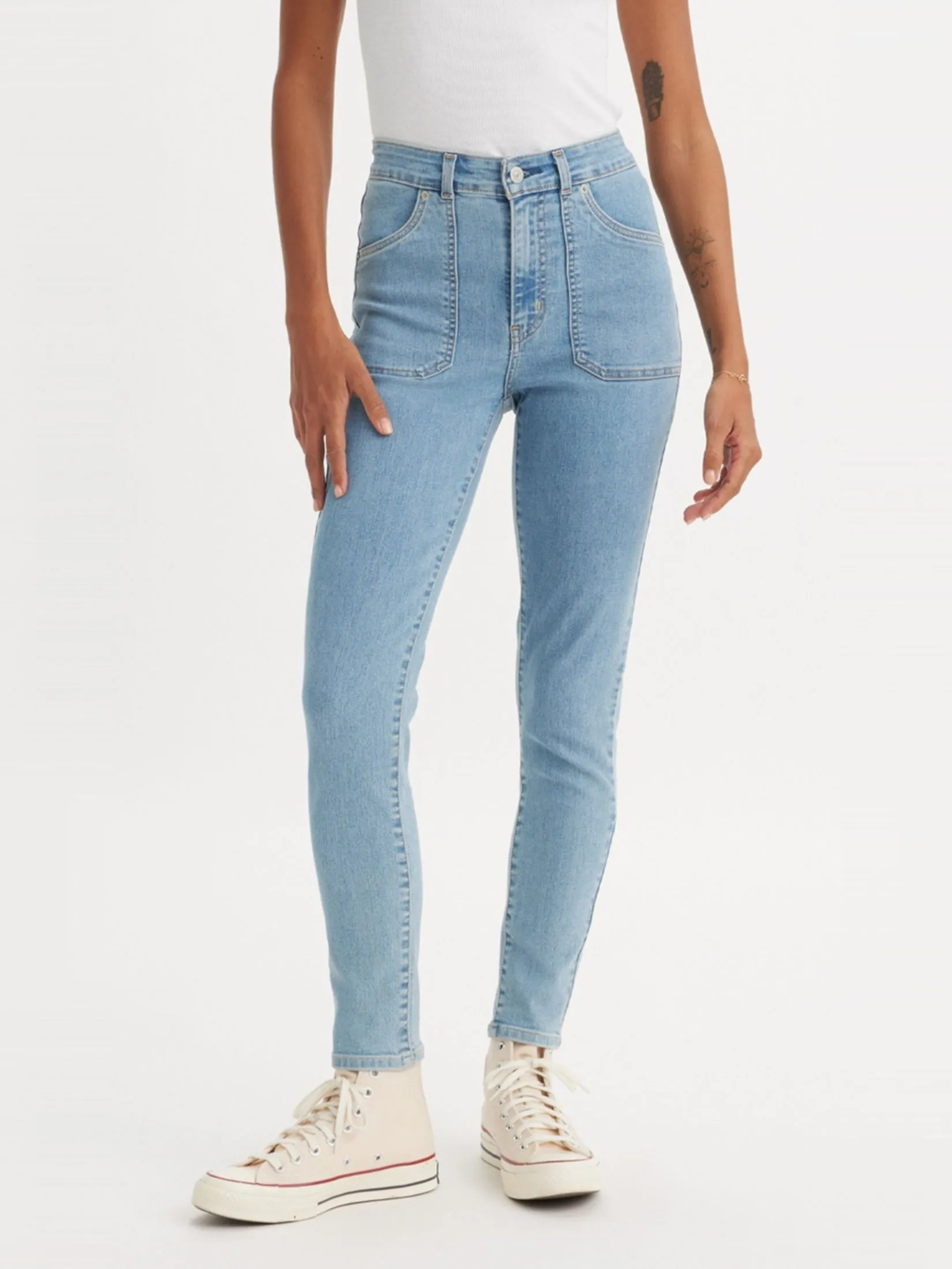 LEVI'S Women's 721 High-Rise Skinny Utility Jeans Light Blue