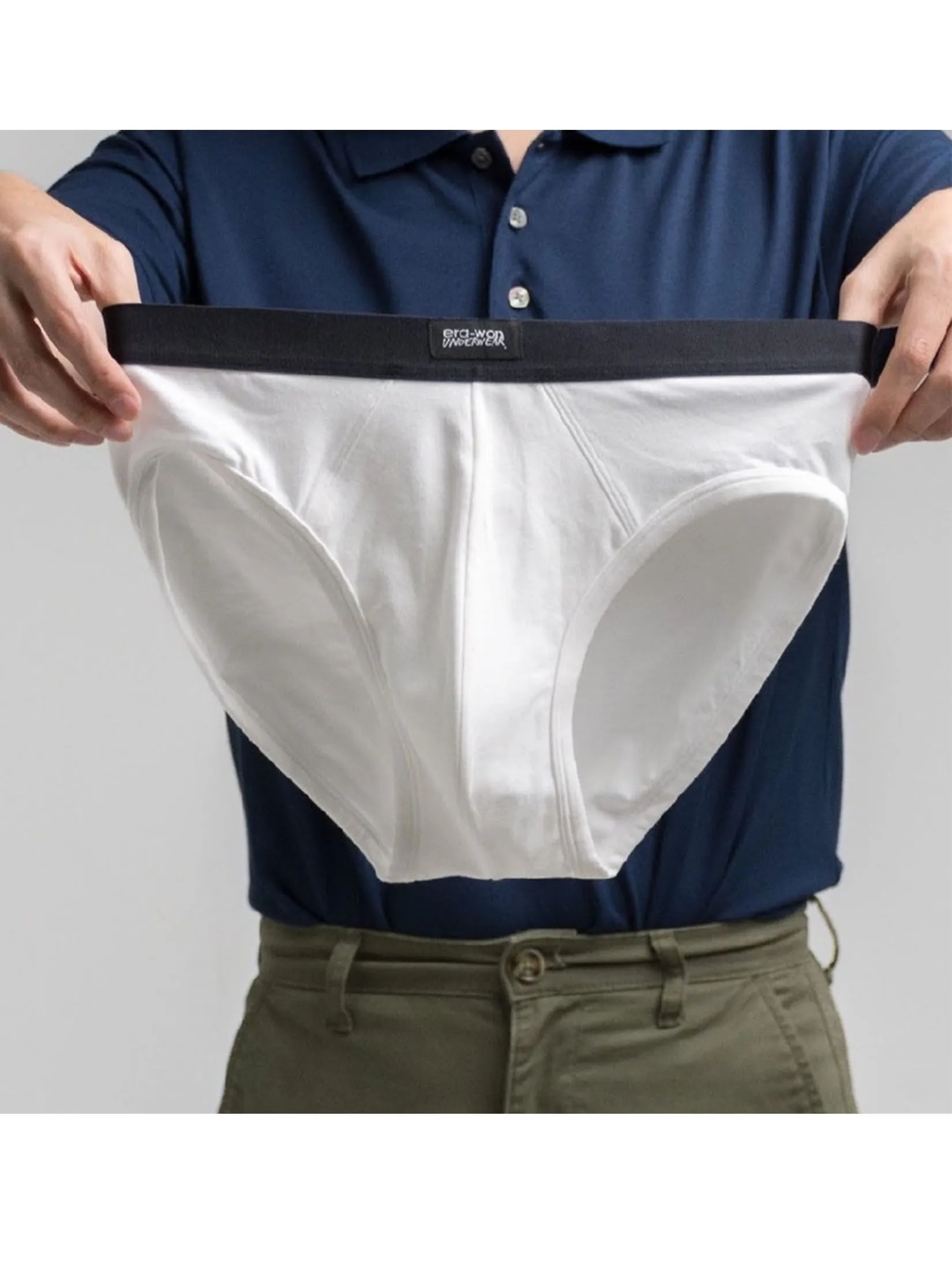 ERA-WON Men's underwear bikini 2 Pcs. White