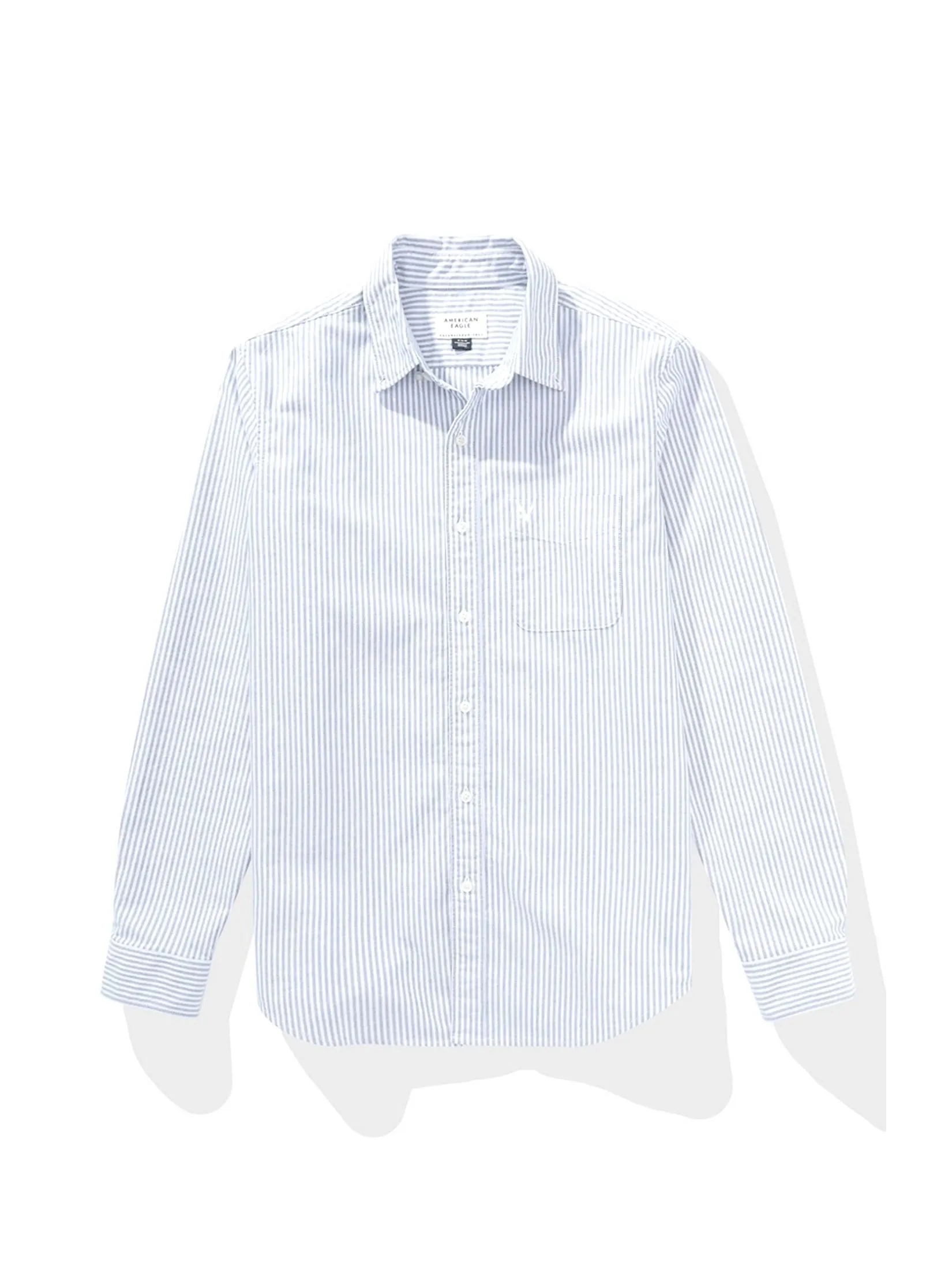 AMERICAN EAGLE MEN 2830 INT SF BD OXFORD SHIRT W EAGLE 401 LIGHT BLUE