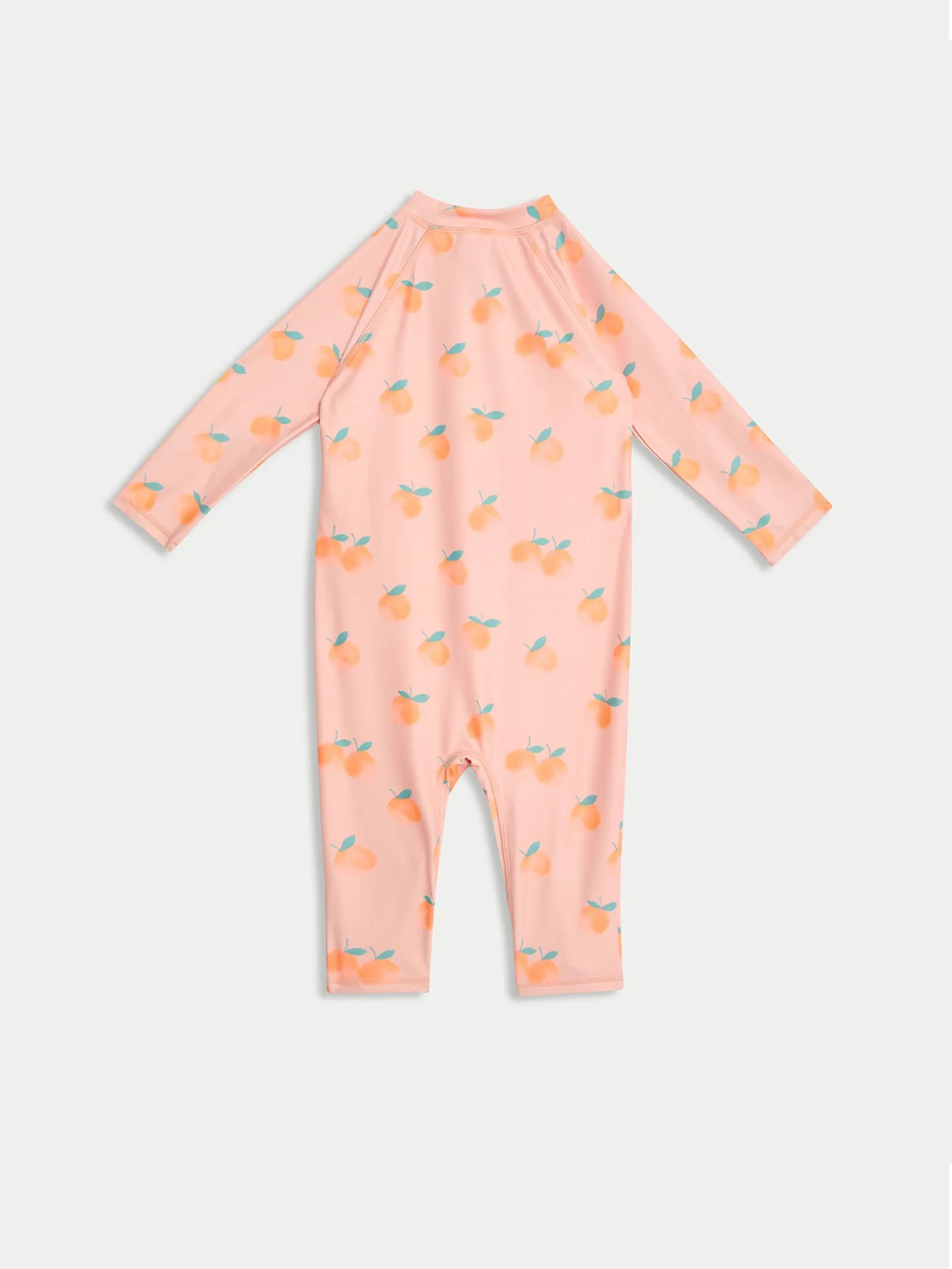 MARKS & SPENCER KIDS Girl Toddler All In One Long Sleeve Peach Orange Mix