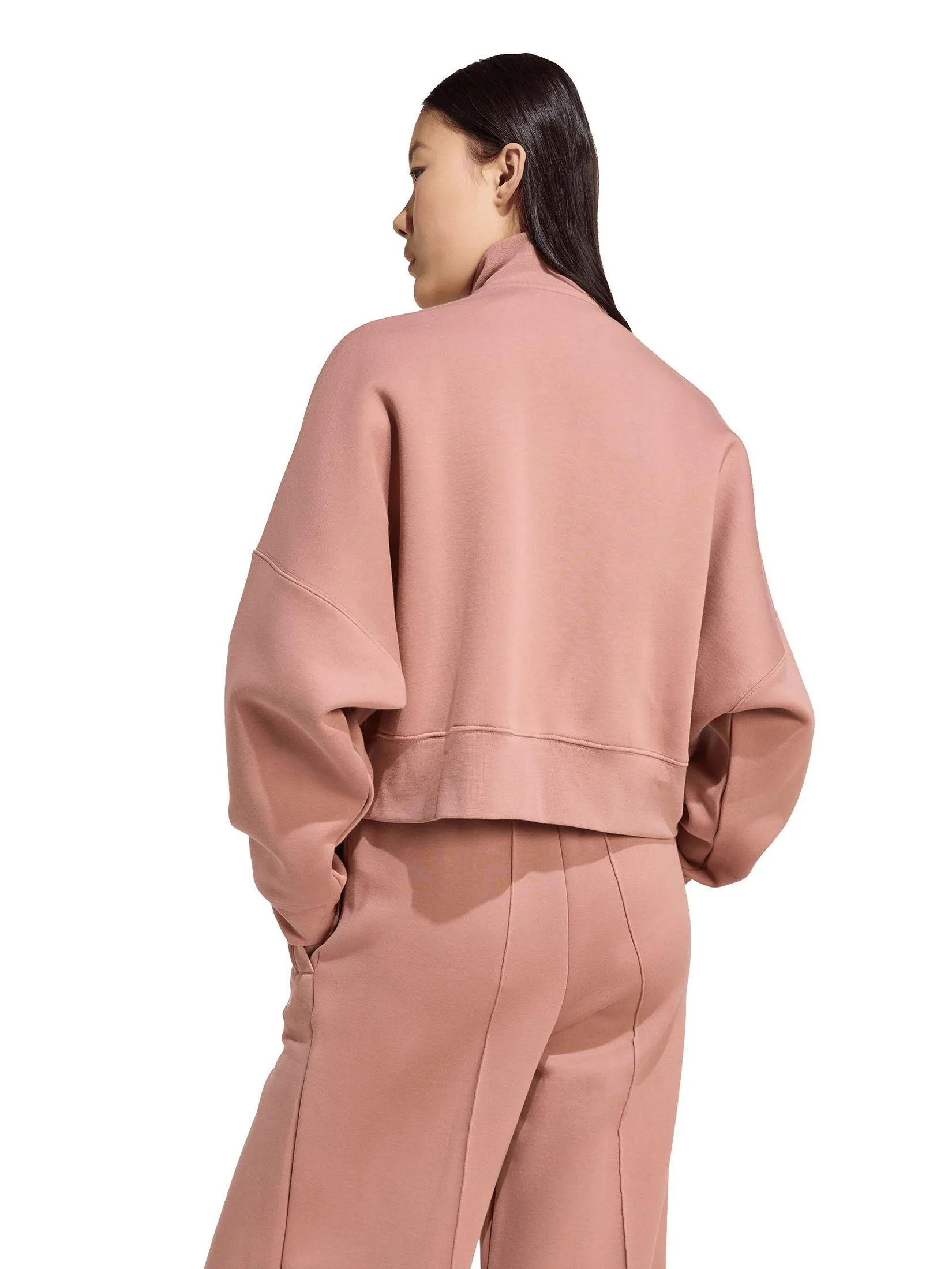 ADIDAS Women Zip Up Off Placed 3-Stripes JW3609 Red / Warm Clay