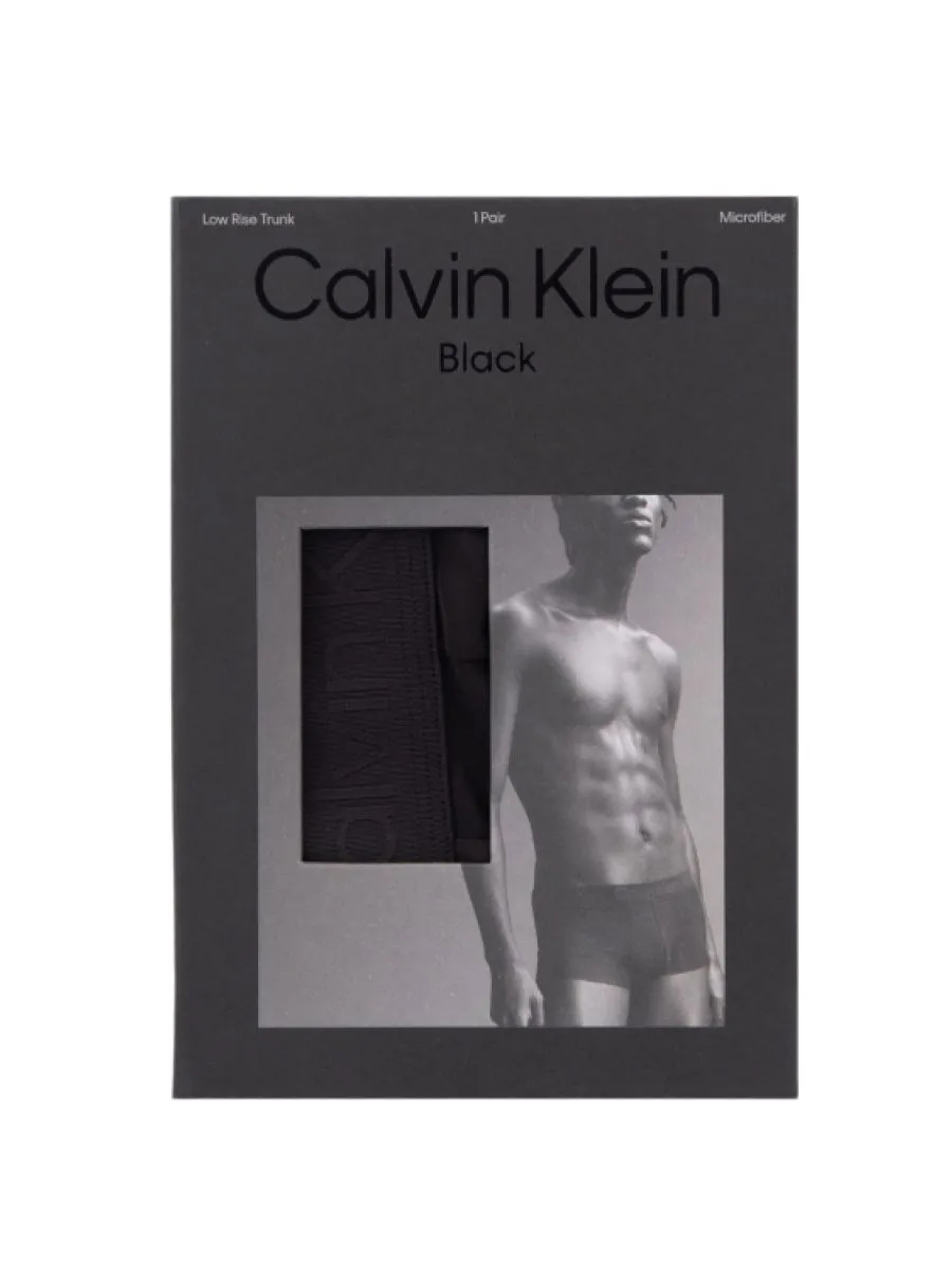 CALVIN KLEIN Men's CK Black Microfiber Stretch Low Rise Trunk Black