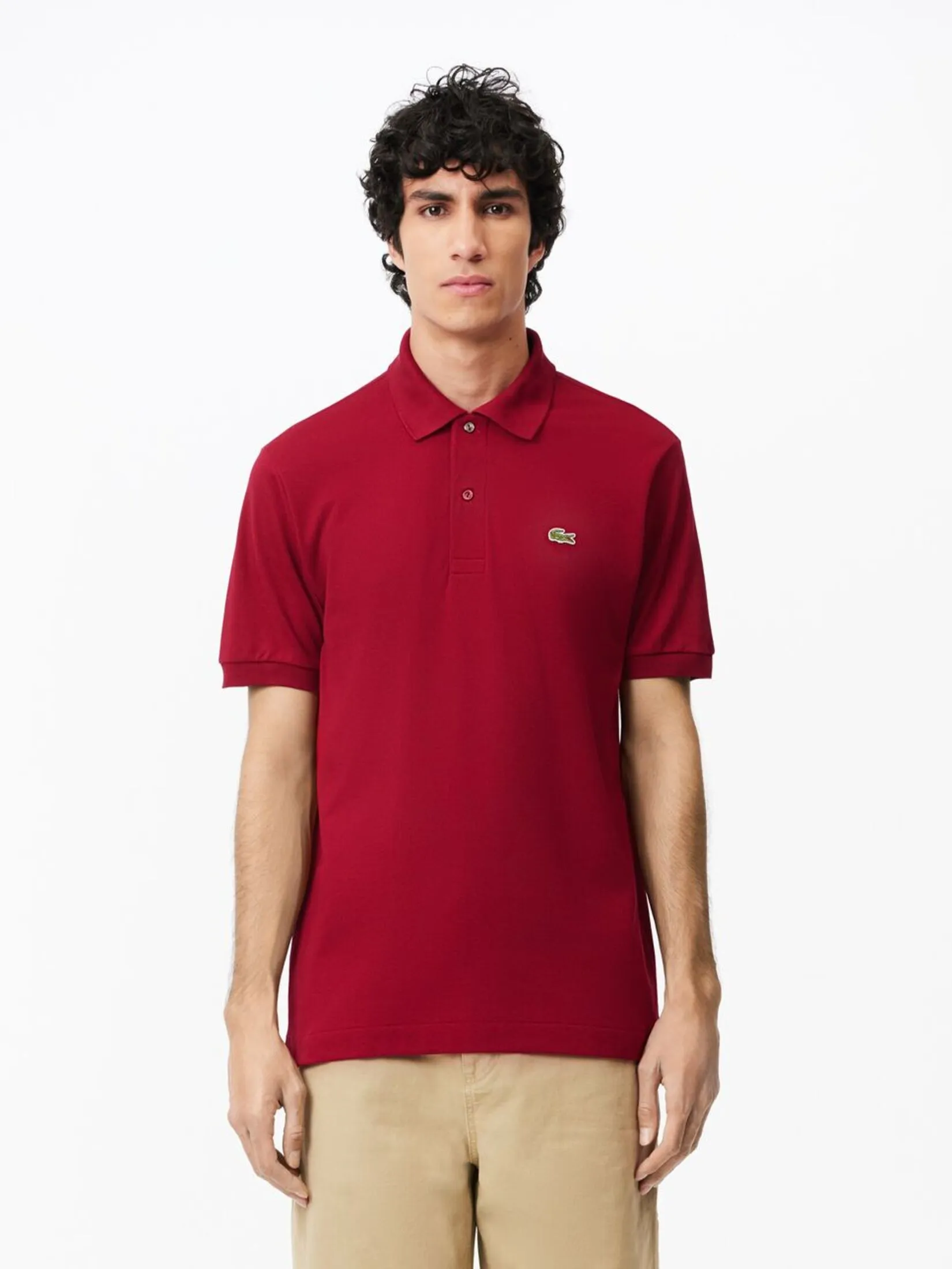 LACOSTE Original L.12.12 Petit Piqu  Cotton Polo Shirt Men Red