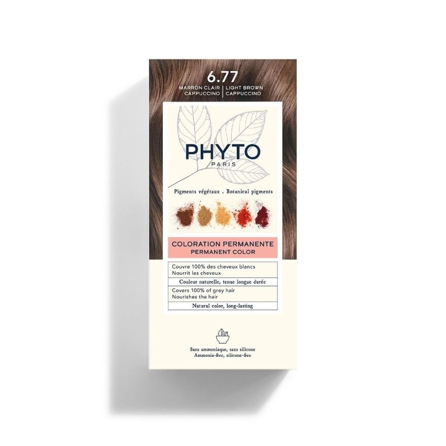 Phyto Permanent Color Ammonia-Free 6.77 Light Brown Cappuccino
