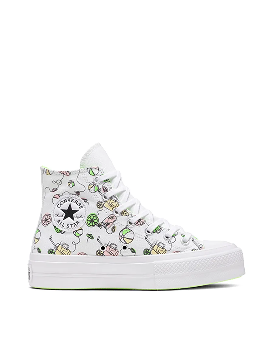CONVERSE Women Sneakers Ctas Lift Summer Sippin Hi White/Multi Colors