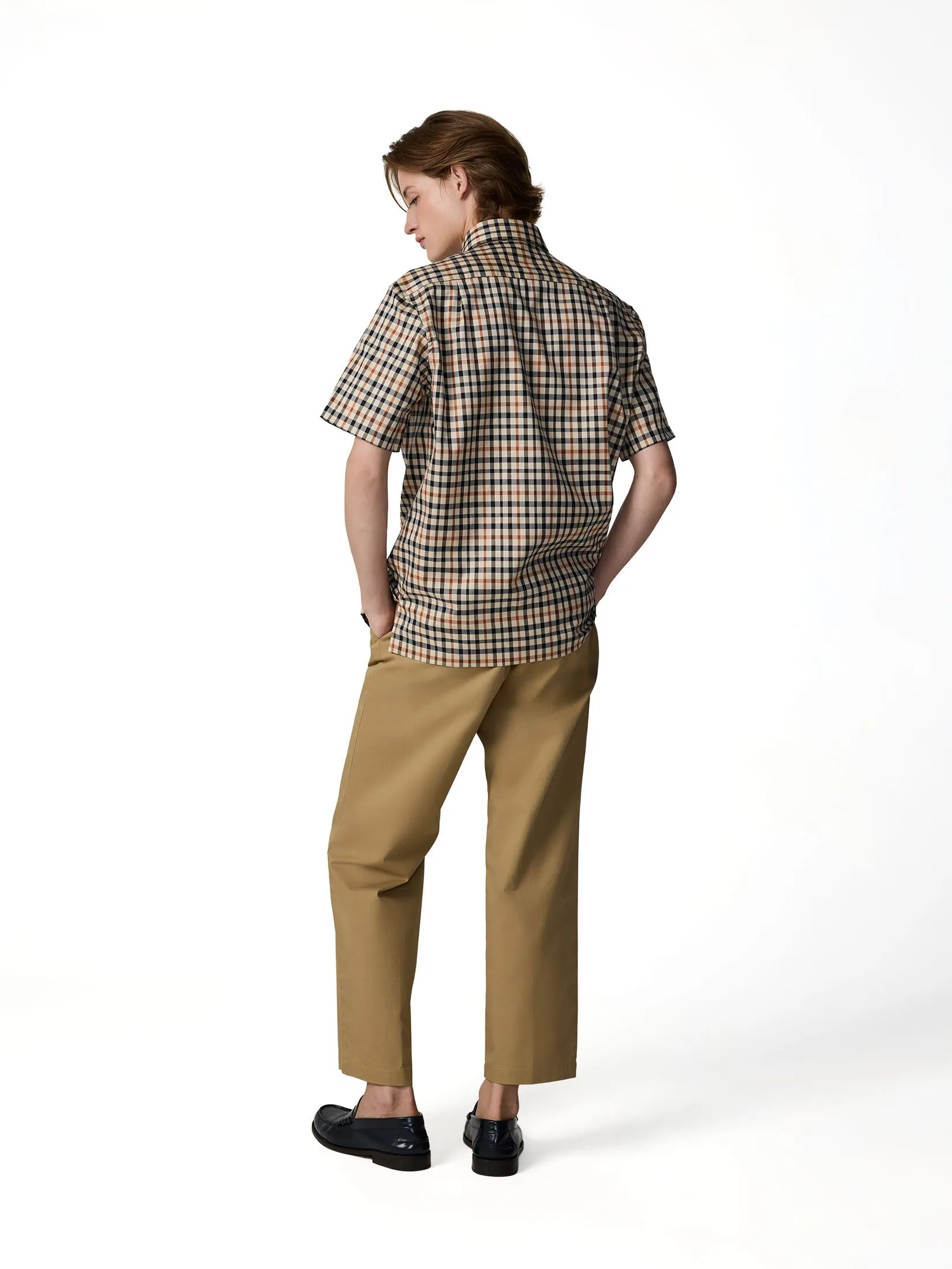 DAKS Men Long Sleeve Shirt Regular Fit Beige