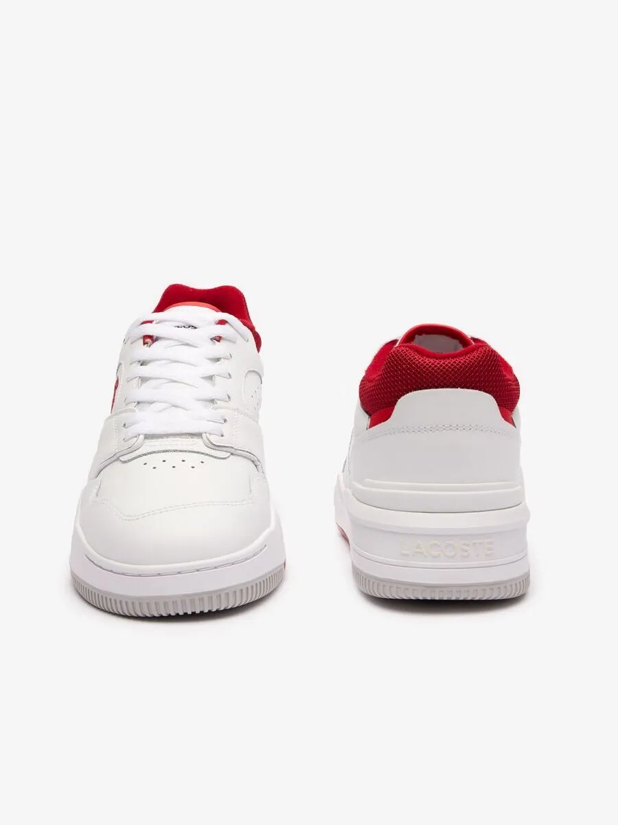LACOSTE White Men’s Lineshot Contrasted Collar Leather Trainers