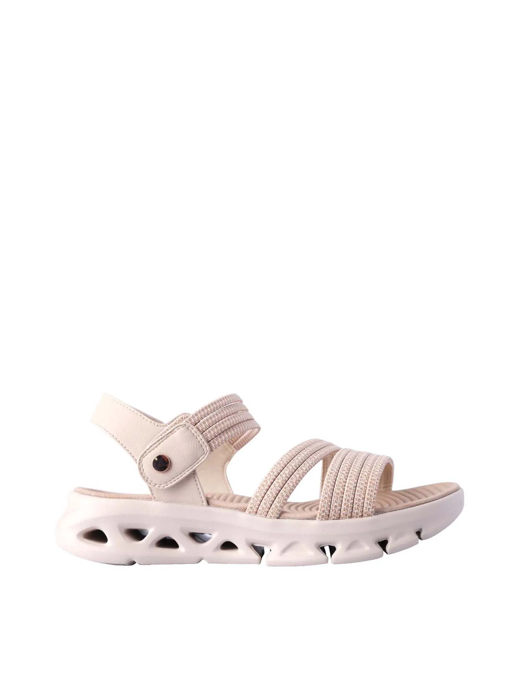 VILLAINS SF STRETCHY Women's Comfort Flat Sandals KHAKI